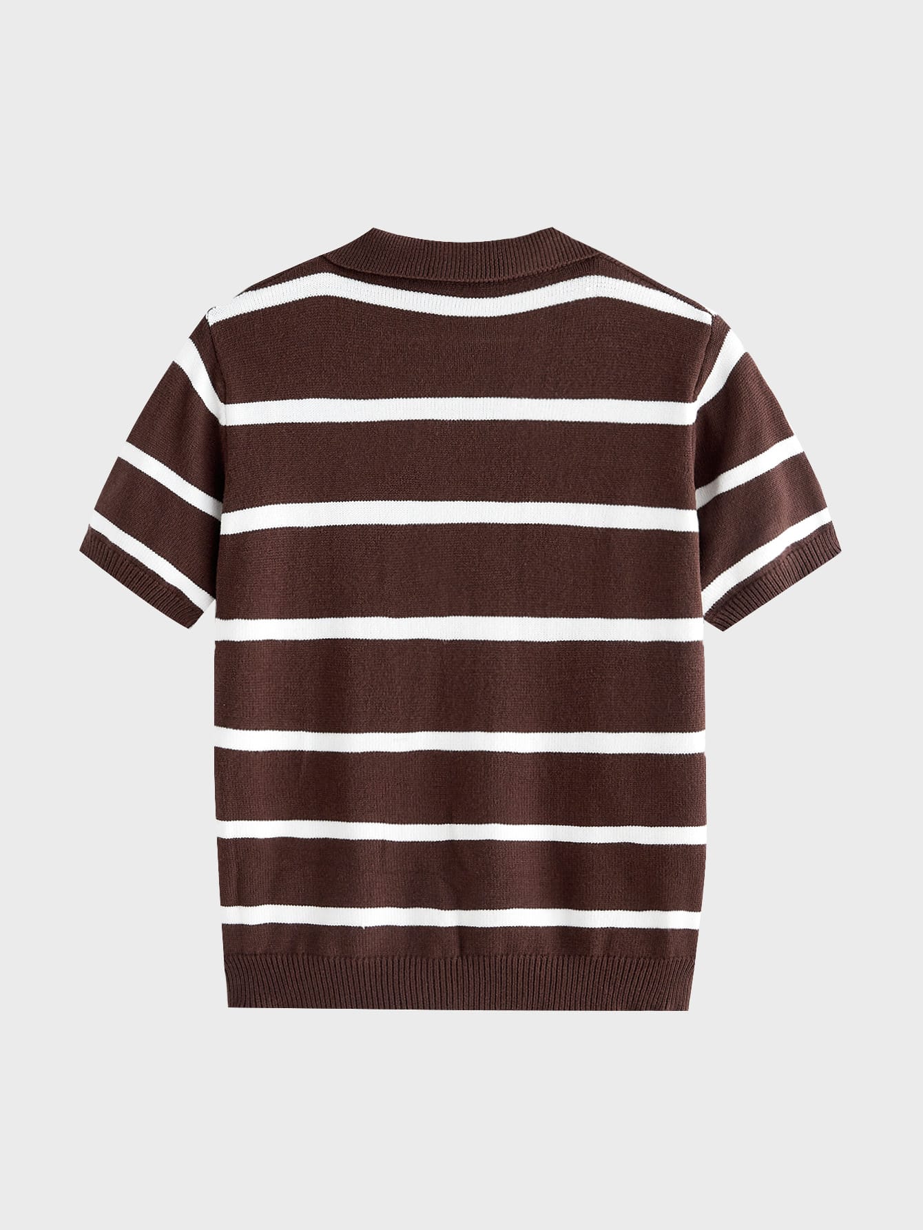 GENTILAND Top tricoté à manches courtes, col polo, couleur unie, mode polyvalente pour — vue 5