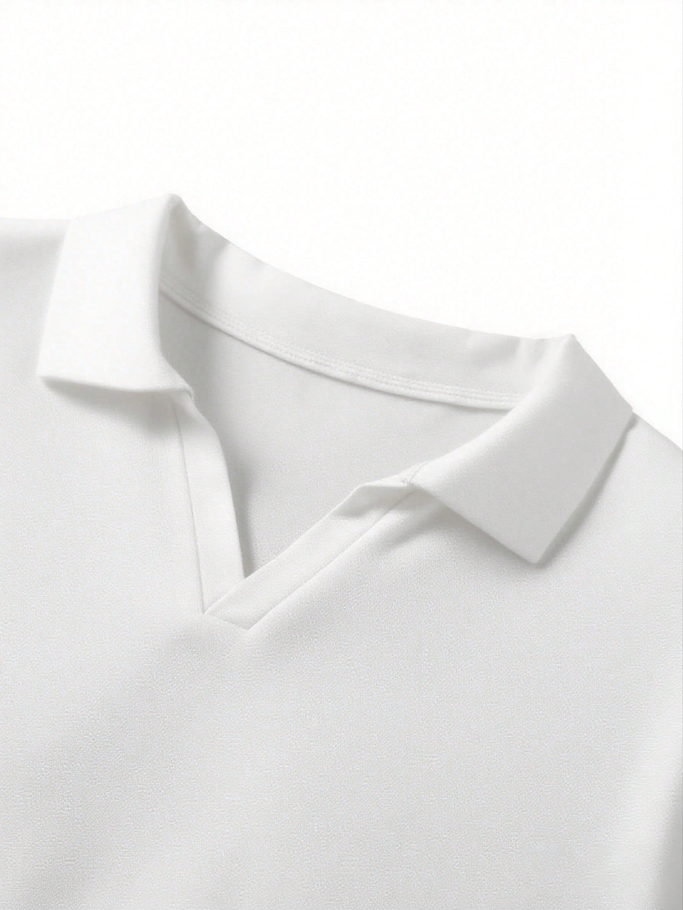 Chemise polo à manches courtes de couleur unie légère pour hommes, convient pour les — vue 8