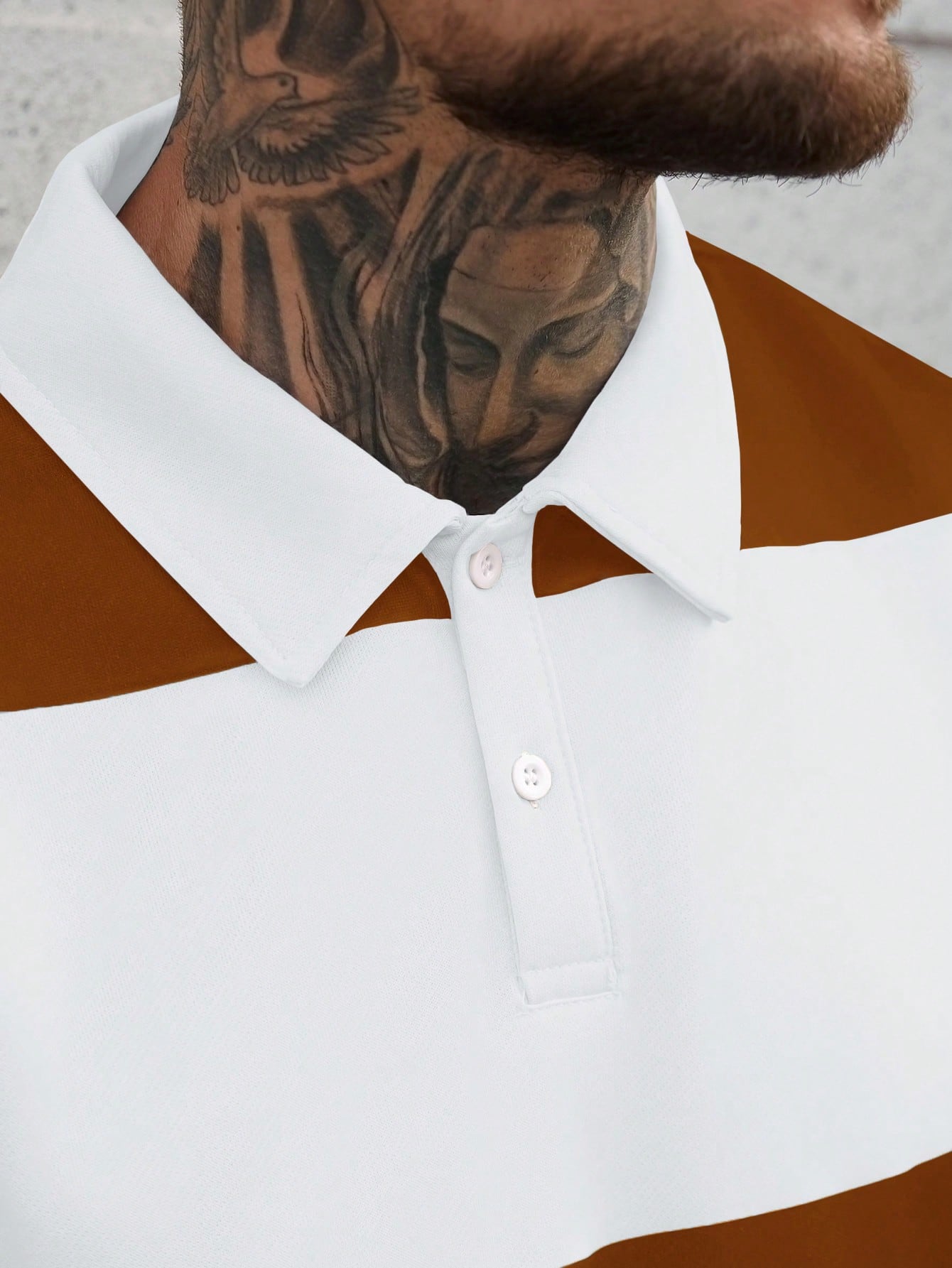Manfinity Homme Polo à manches longues rayé décontracté ample pour hommes, chemise de — vue 10