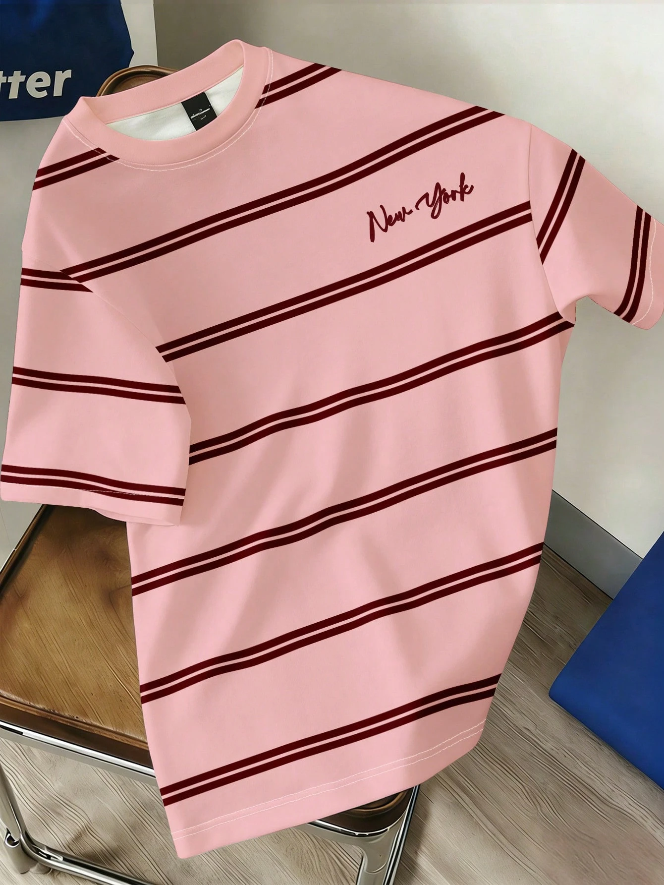 Daypath T-shirt ample à manches tombantes, imprimé de lettres et de rayures, pour les — vue 4