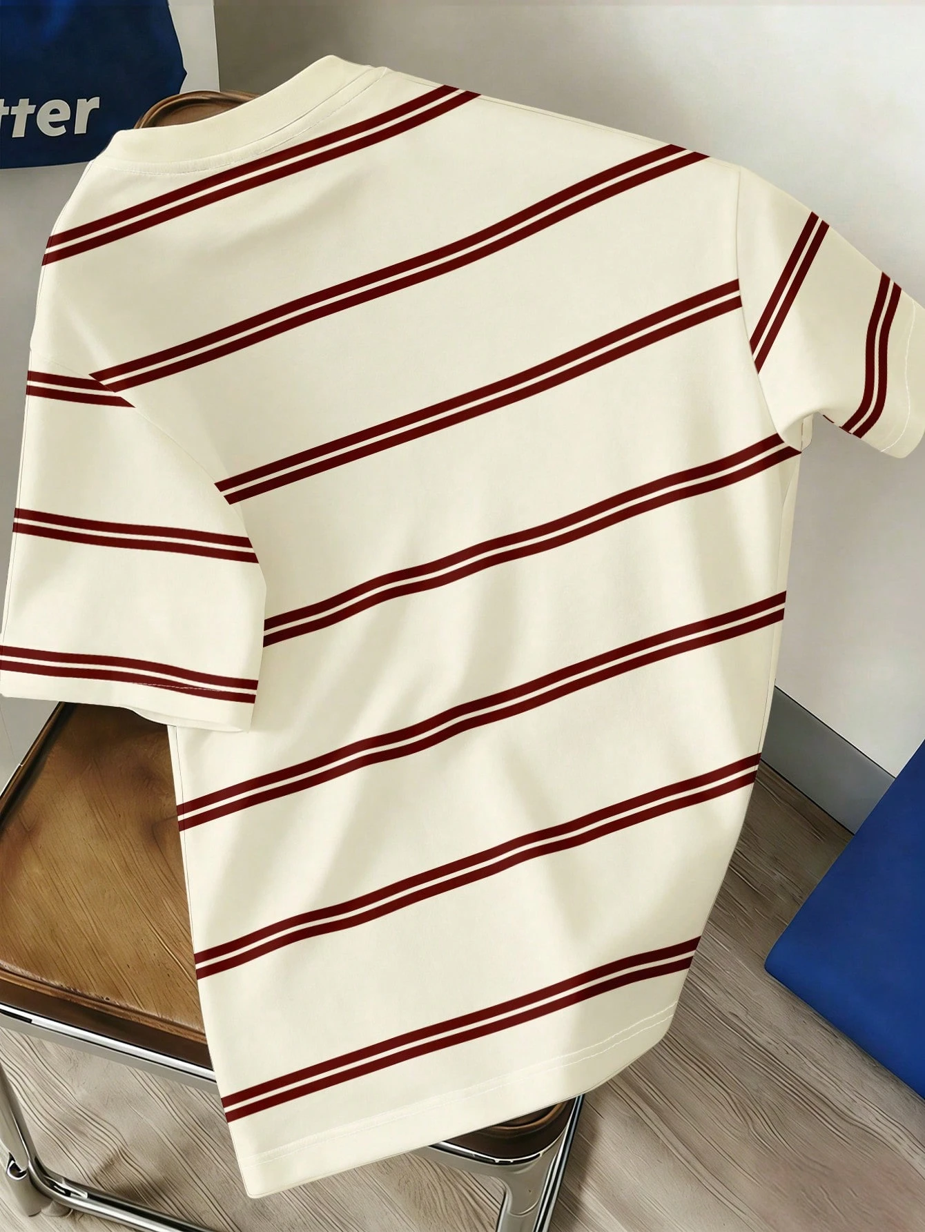 Daypath T-shirt ample à manches tombantes, imprimé de lettres et de rayures, pour les — vue 9