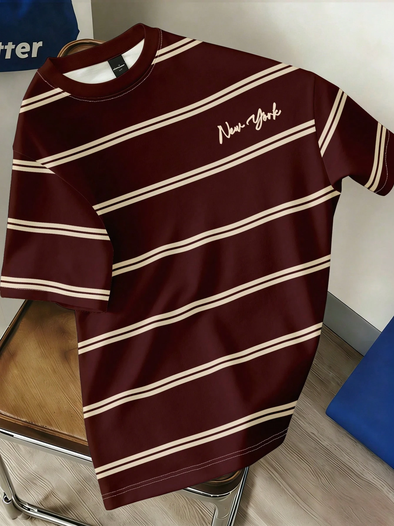Daypath T-shirt ample à manches tombantes, imprimé de lettres et de rayures, pour les — vue 10