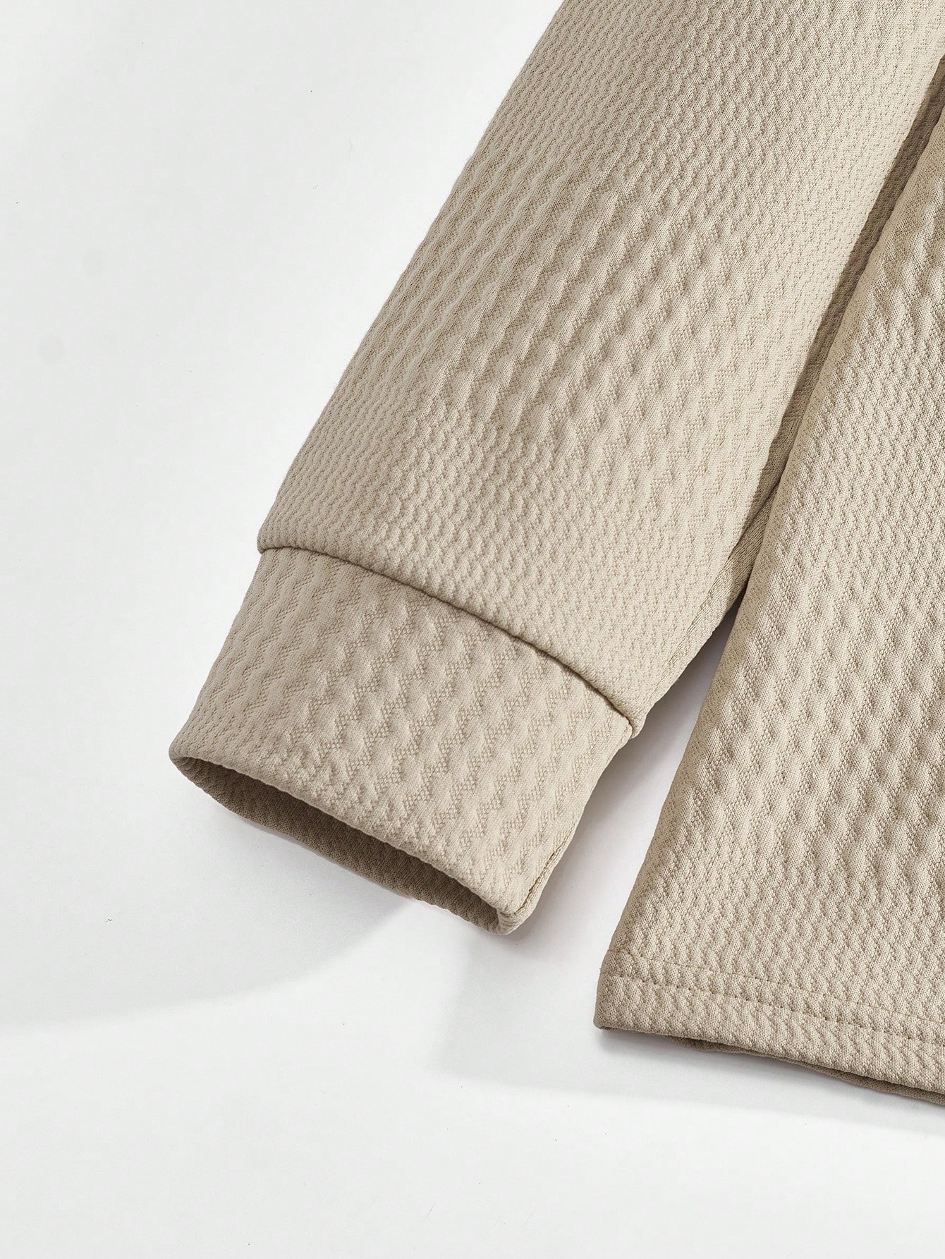 Polo à manches longues texturé kaki pour hommes, pull tricoté pour hommes, Top de — vue 9