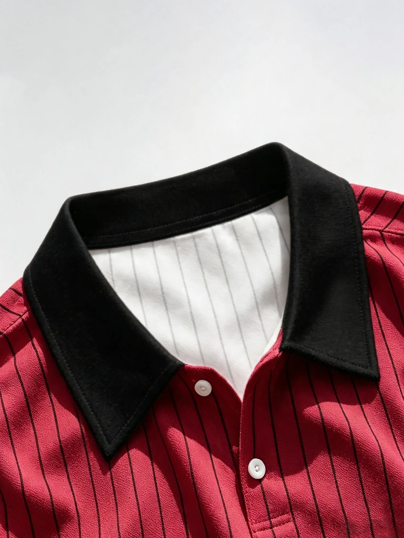 Manfinity EMRG Chemise polo à manches courtes rayée noir et blanc pour hommes, imprimé — vue 6