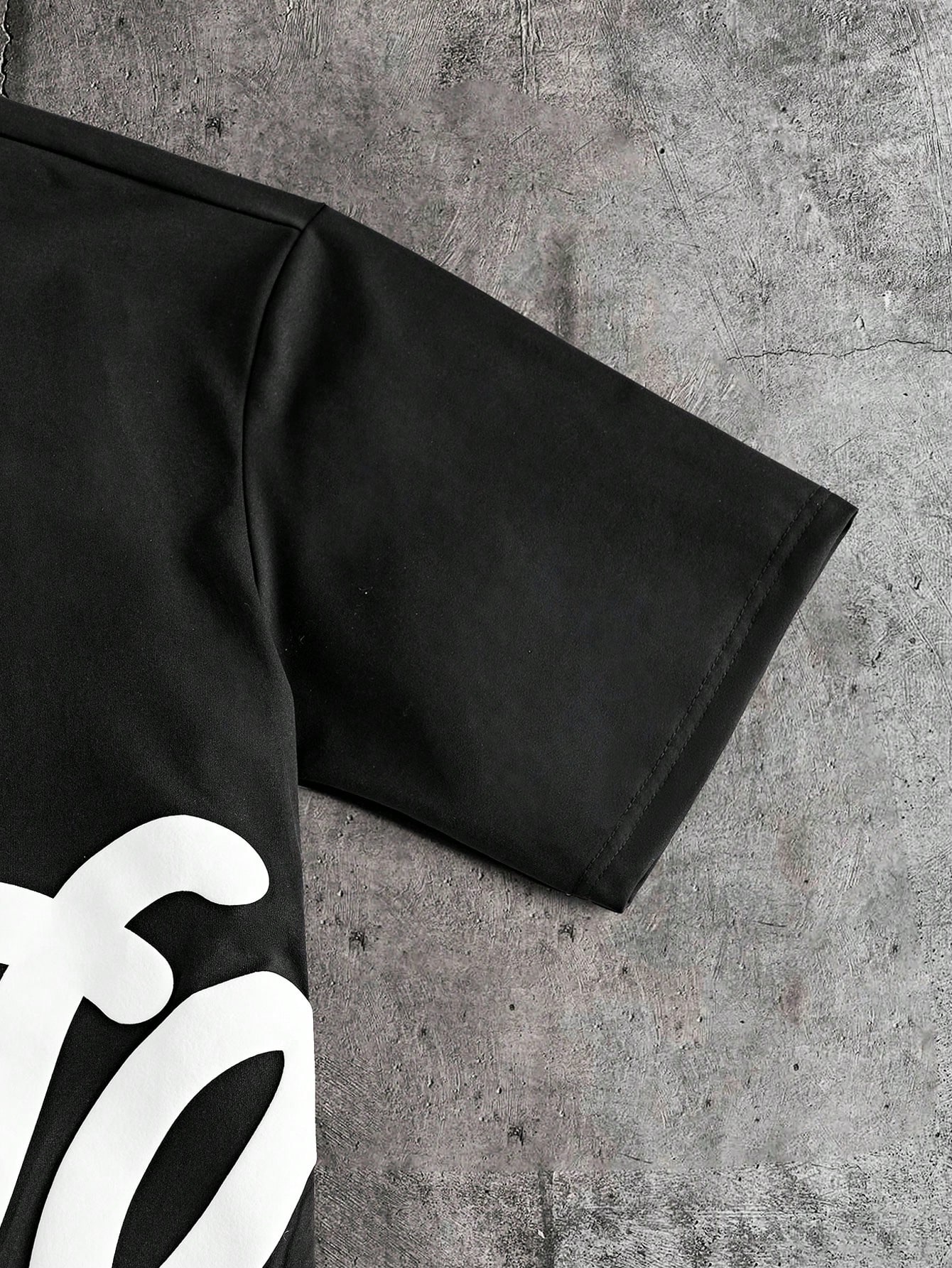 AXEPEAK Chemise polo à manches courtes avec imprimé lettres et couleurs contrastées, — vue 8