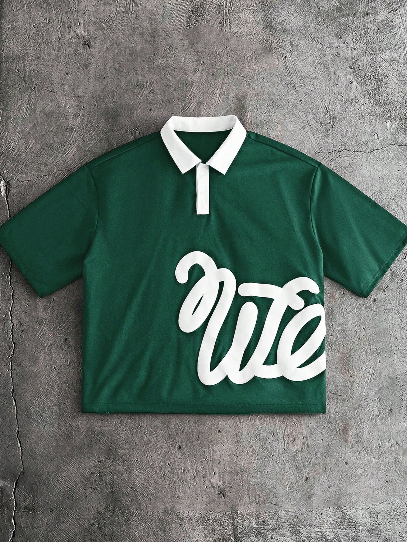 AXEPEAK Chemise polo à manches courtes avec imprimé lettres et couleurs contrastées, — vue 14