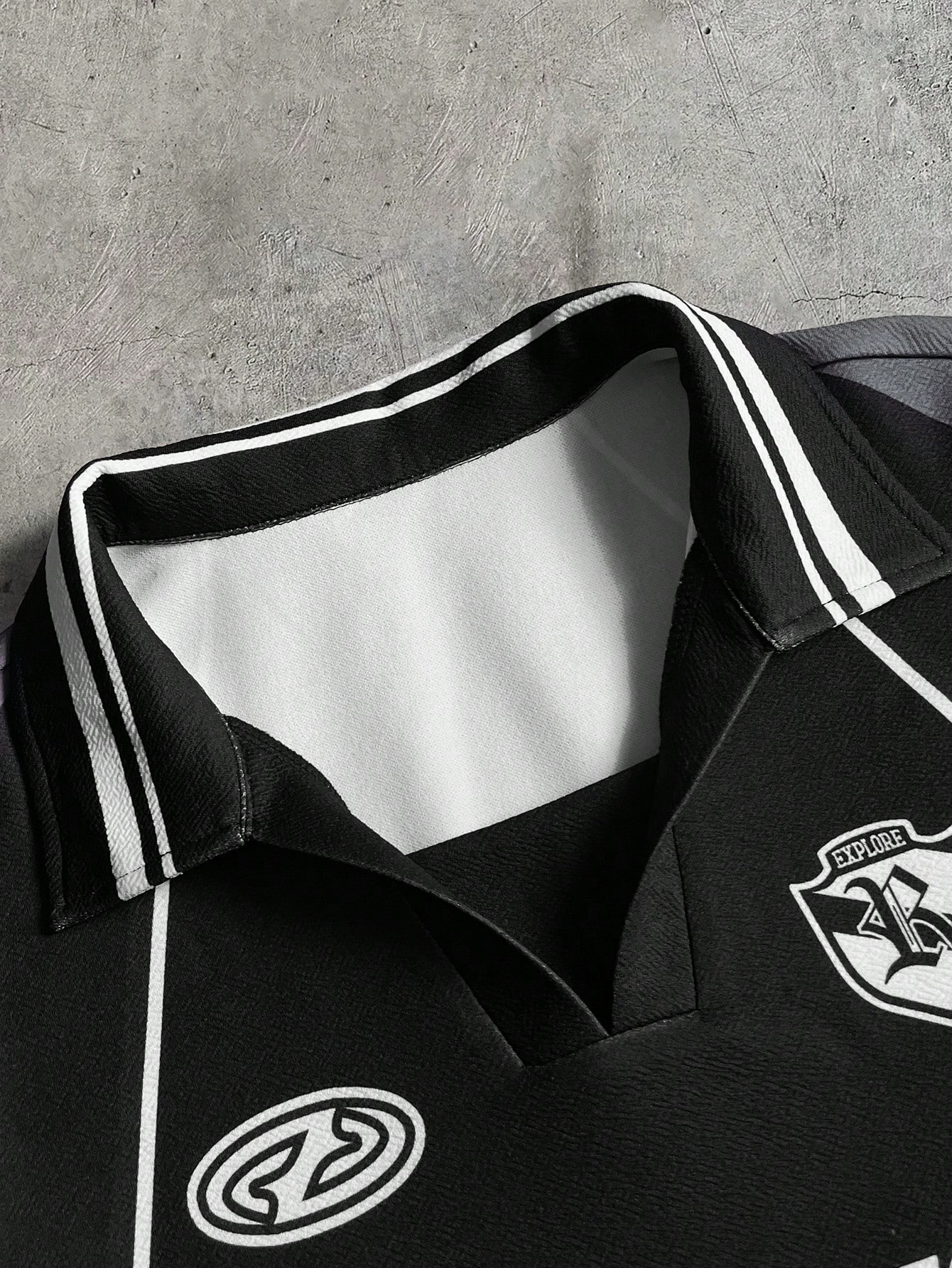 AXEPEAK Polo homme en jersey à manches courtes, imprimé lettres et chiffres, décontracté — vue 11
