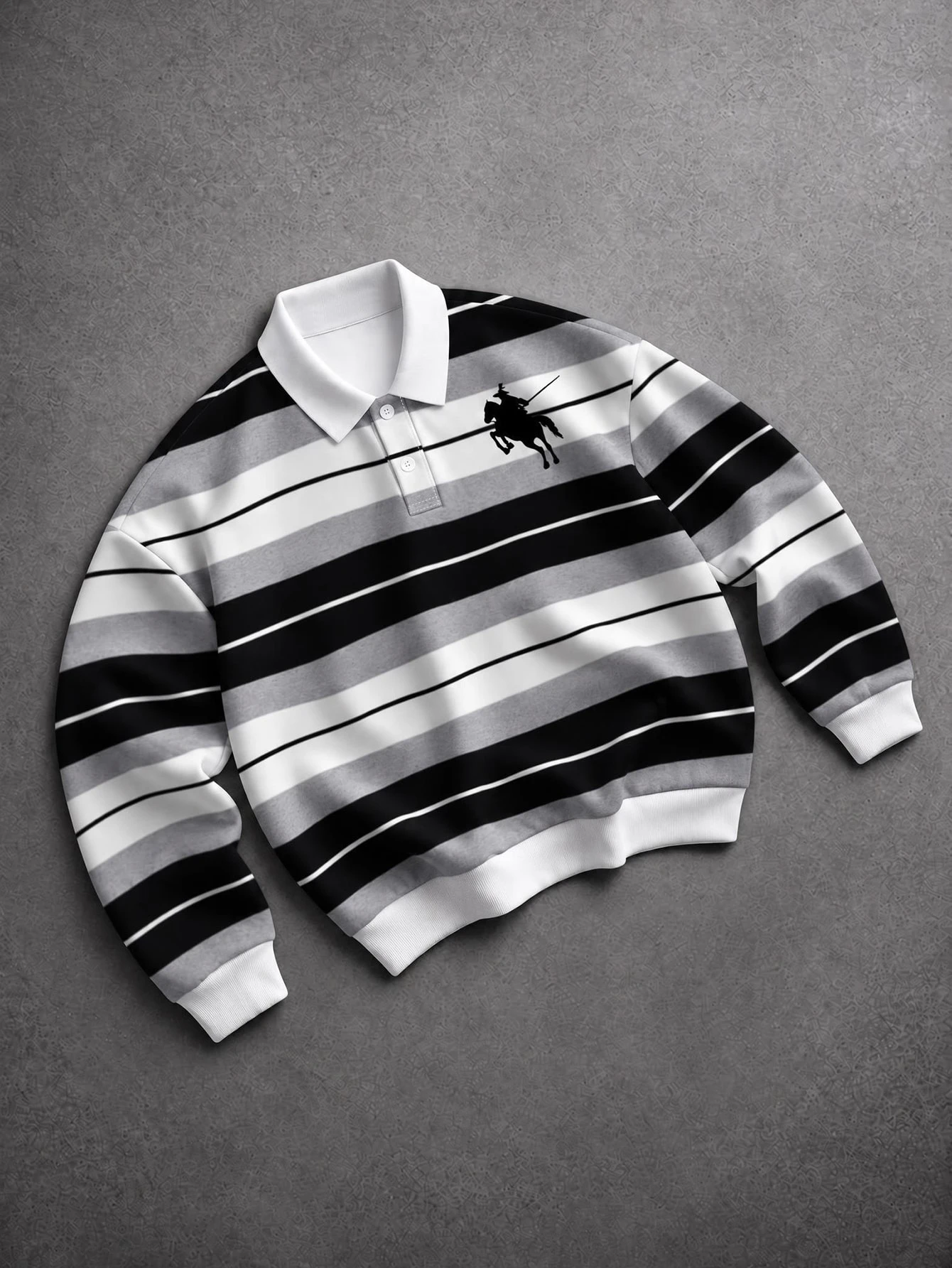 Manfinity EMRG Chemise polo décontractée à motif de lettres pour le port quotidien des — vue 6