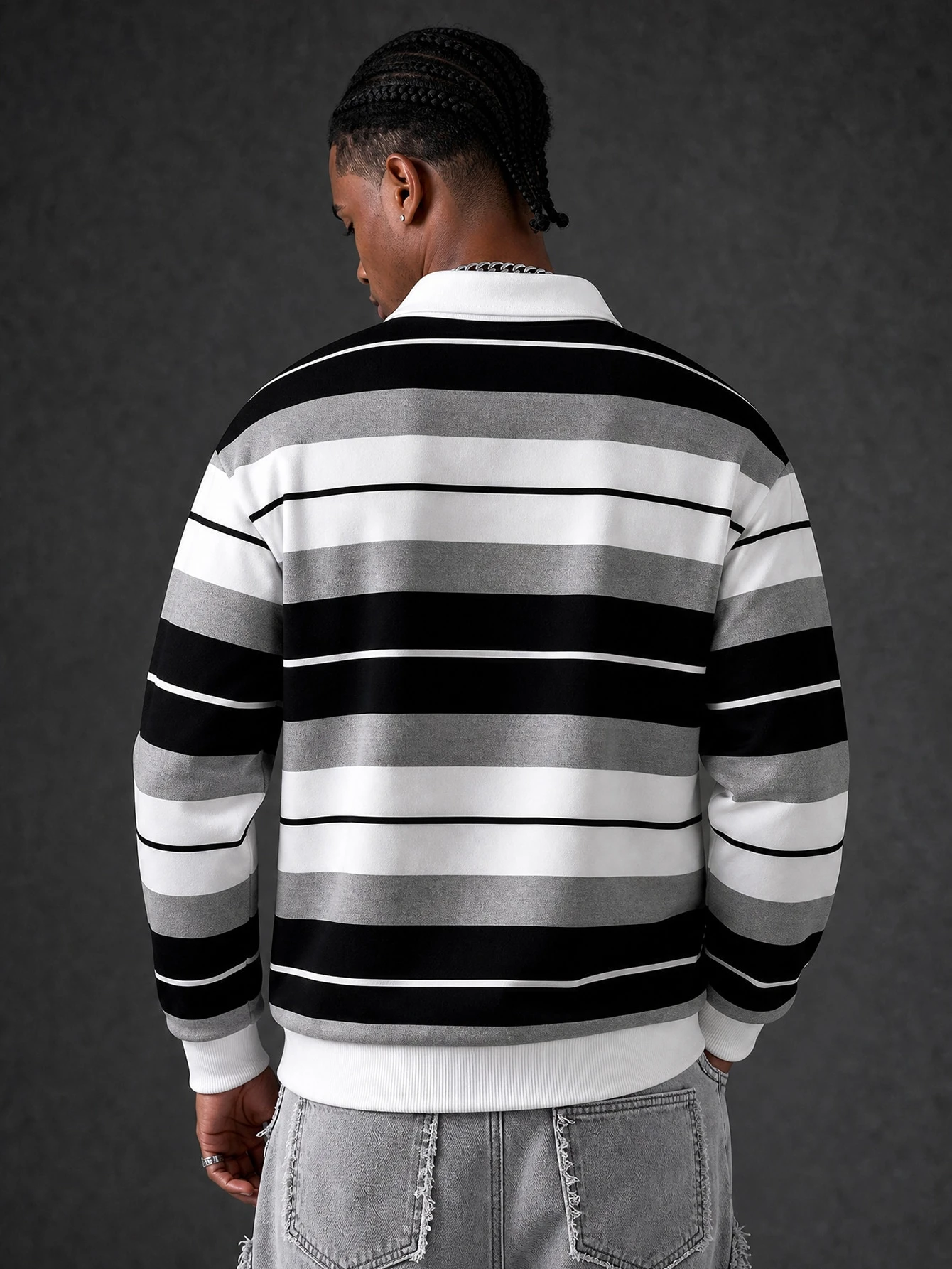 Manfinity EMRG Chemise polo décontractée à motif de lettres pour le port quotidien des — vue 8