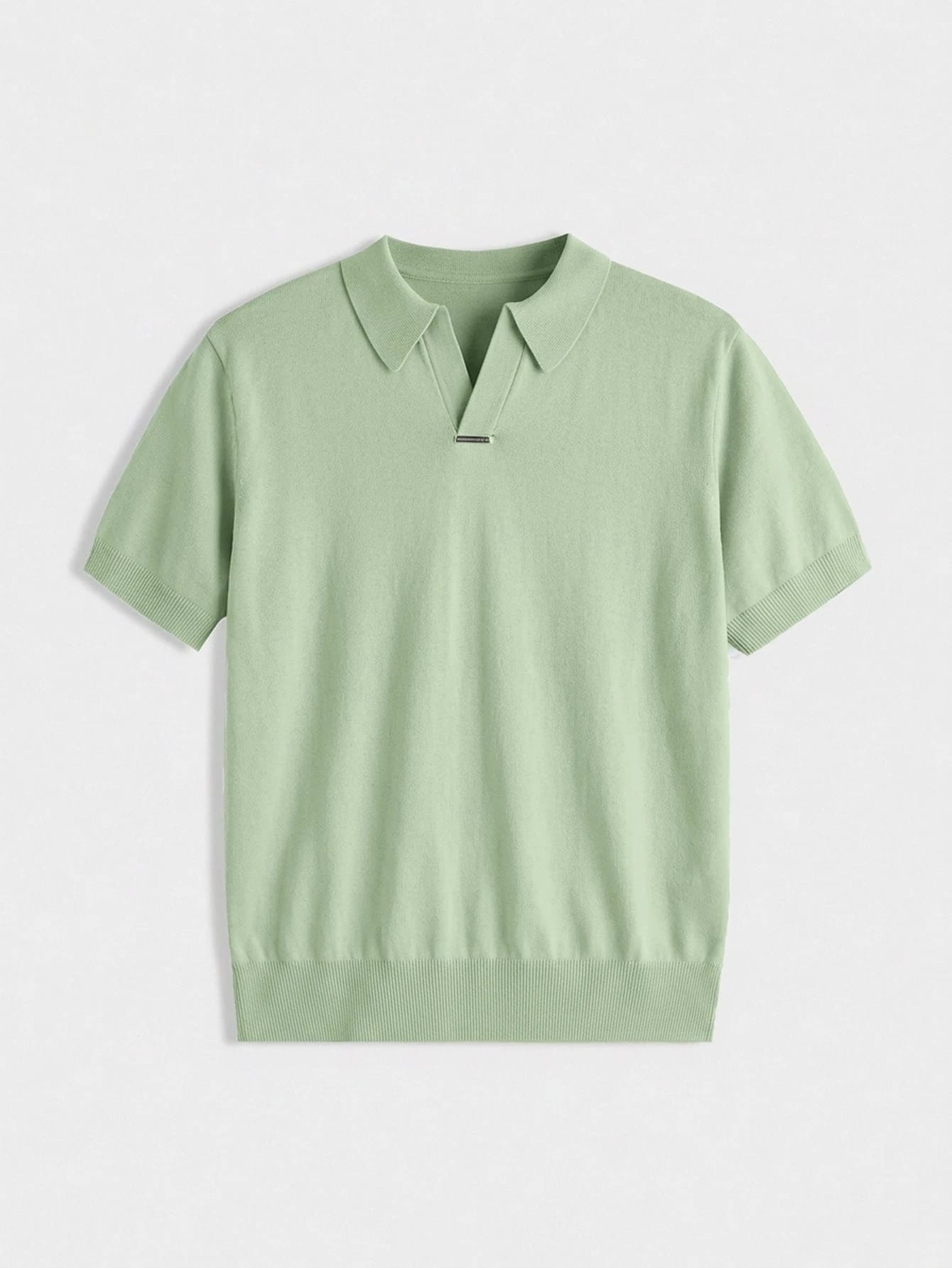 Manfinity RebelGame Top tricoté décontracté à manches courtes avec col polo de couleur