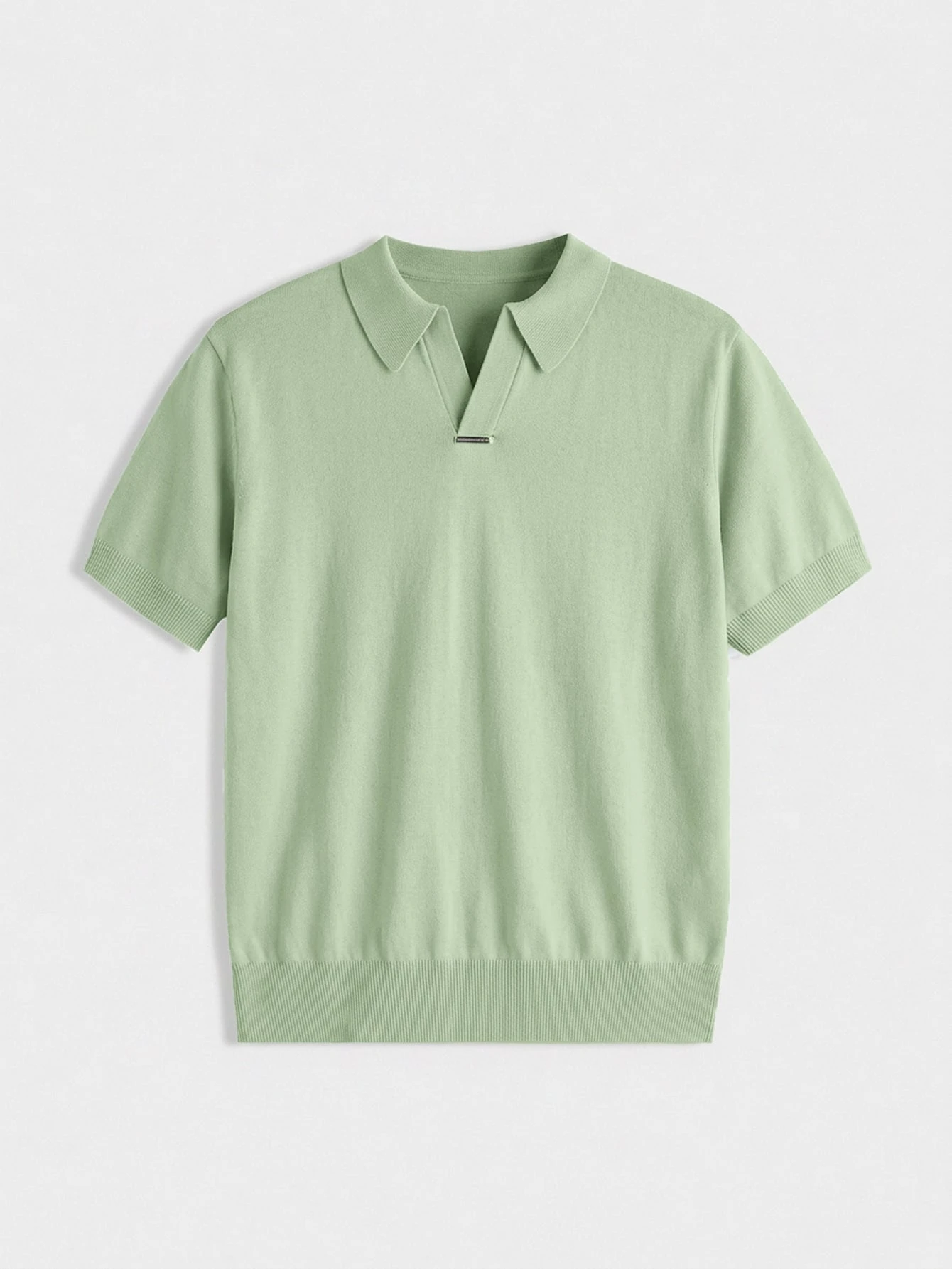 Manfinity RebelGame Top tricoté décontracté à manches courtes avec col polo de couleur