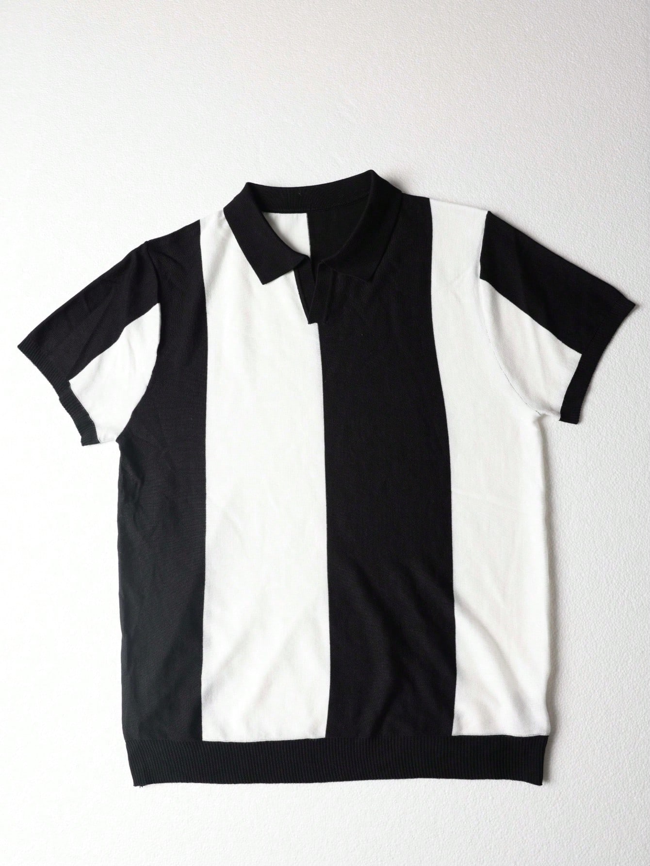 Polo col chemise homme GRDR d'été en patchwork, Top tricoté à manches courtes de style — vue 10