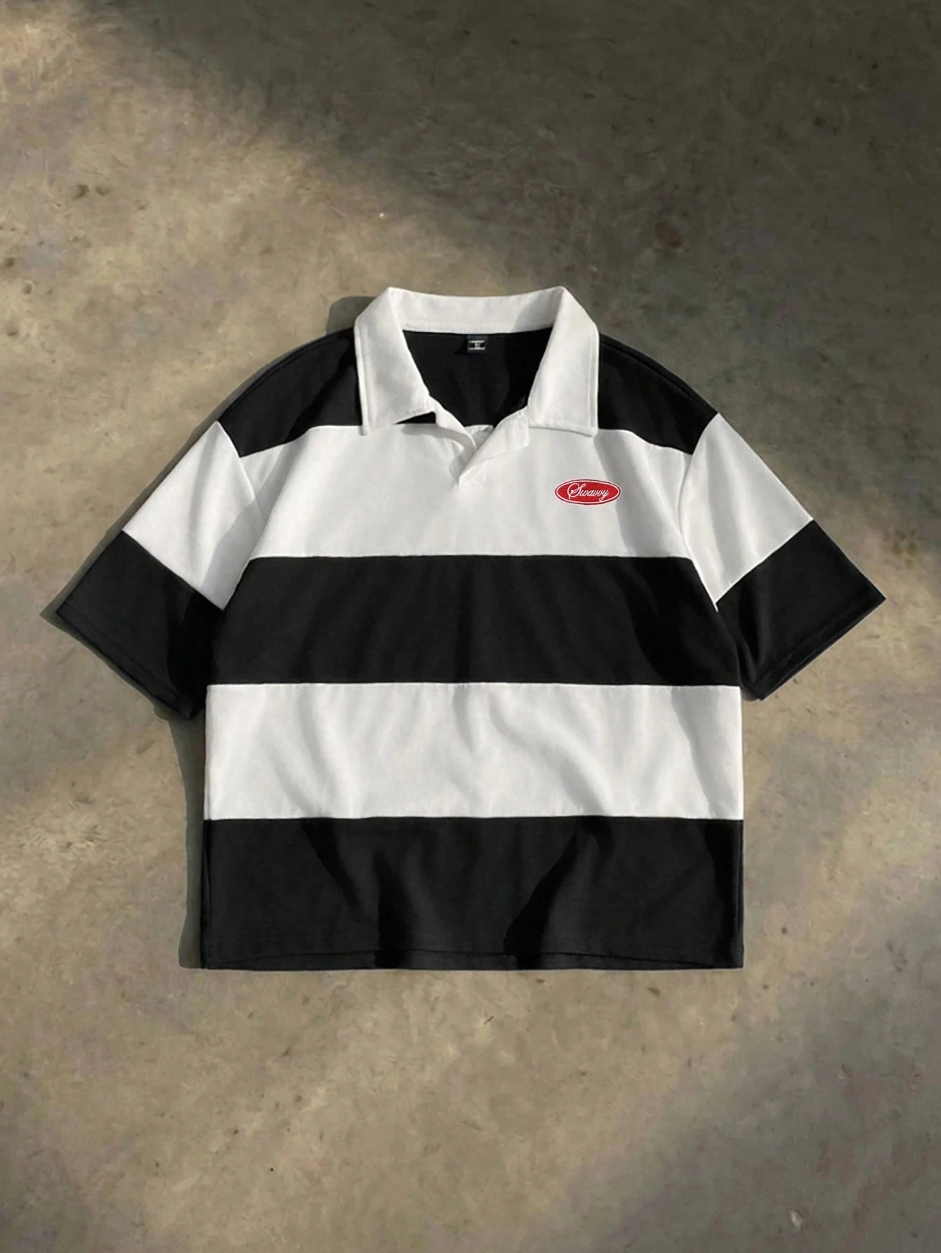 SWAVVY Polo standard pour homme d'été, manches courtes, couleurs bleu et blanc avec — vue 2