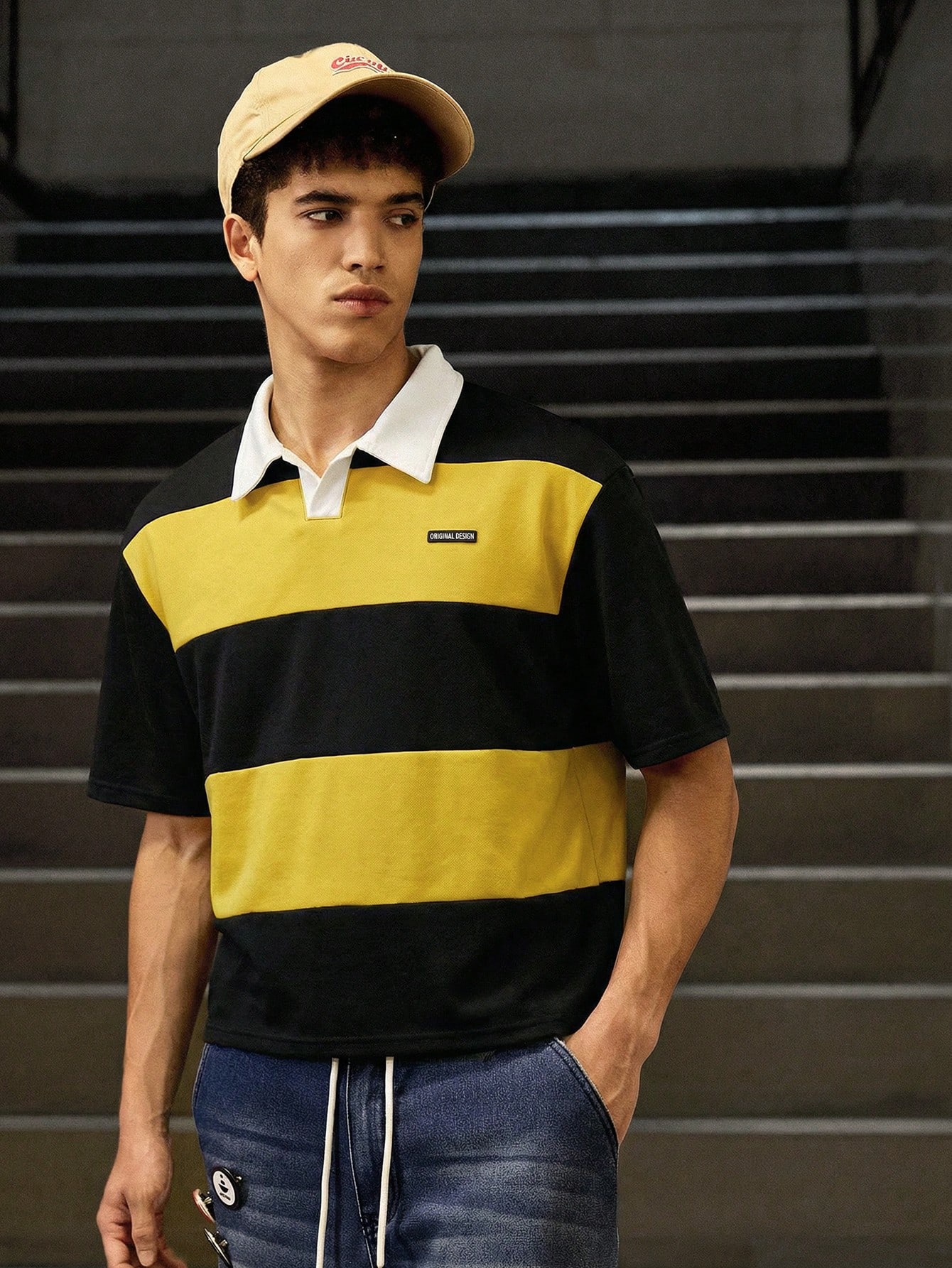 SWAVVY Polo standard pour homme d'été, manches courtes, couleurs bleu et blanc avec — vue 6