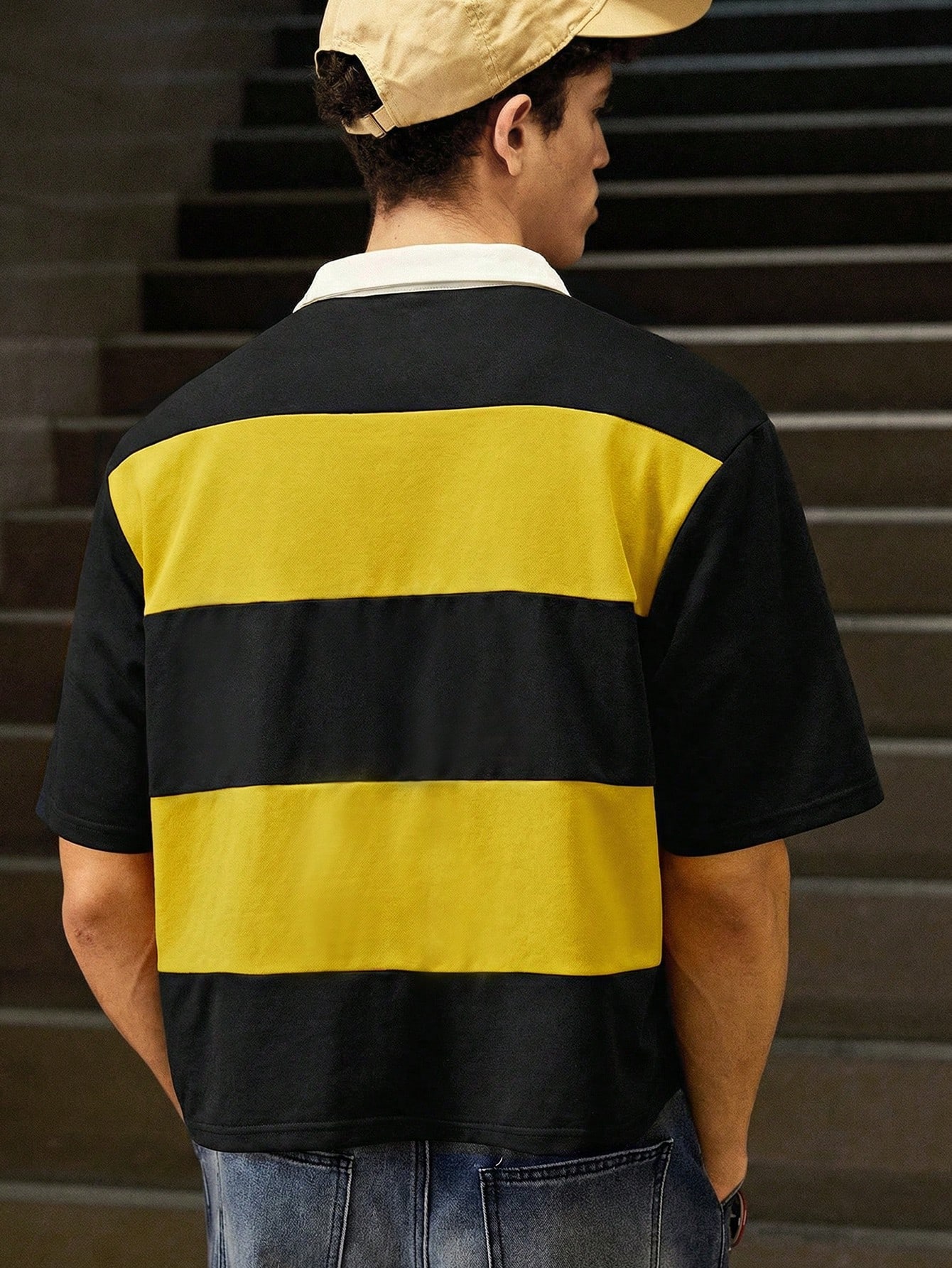 SWAVVY Polo standard pour homme d'été, manches courtes, couleurs bleu et blanc avec — vue 3