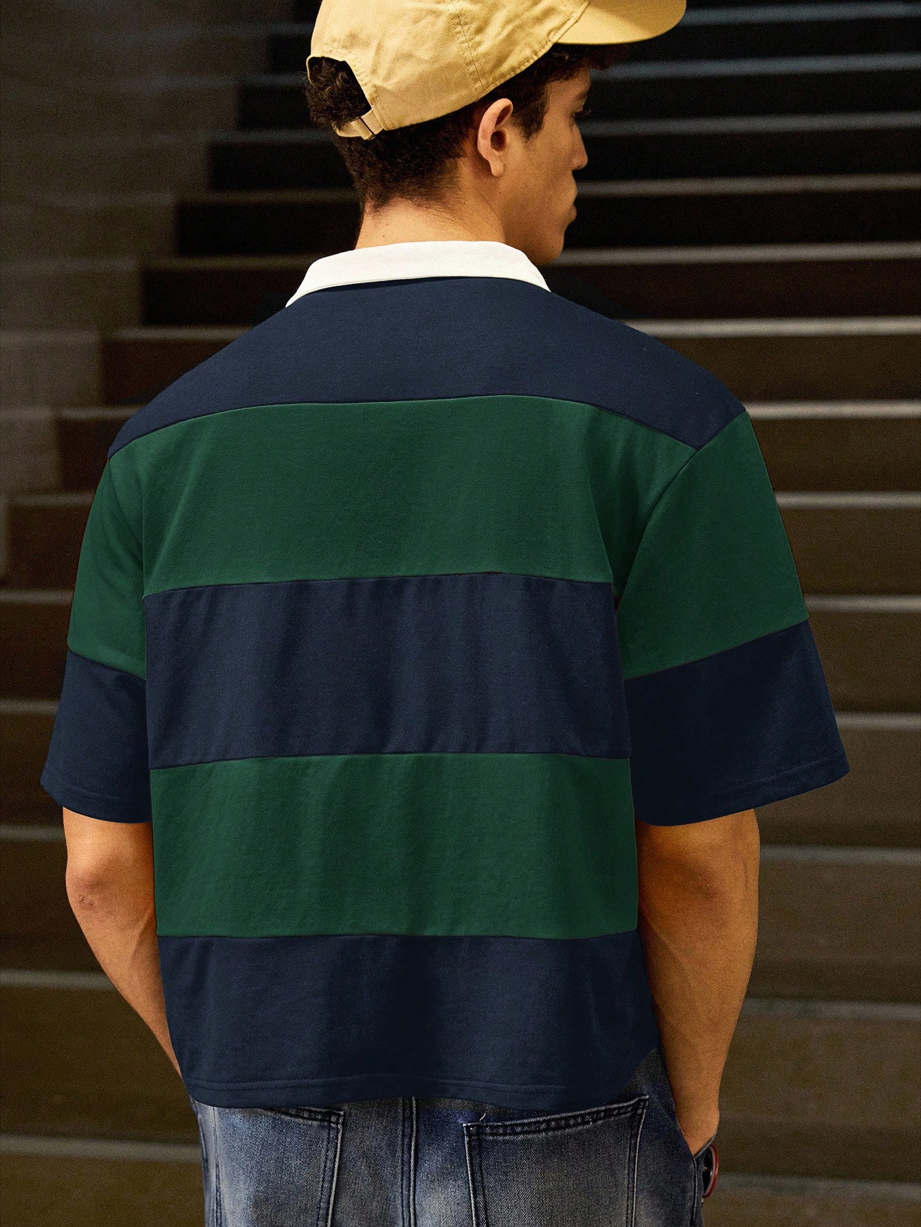 SWAVVY Polo standard pour homme d'été, manches courtes, couleurs bleu et blanc avec — vue 8