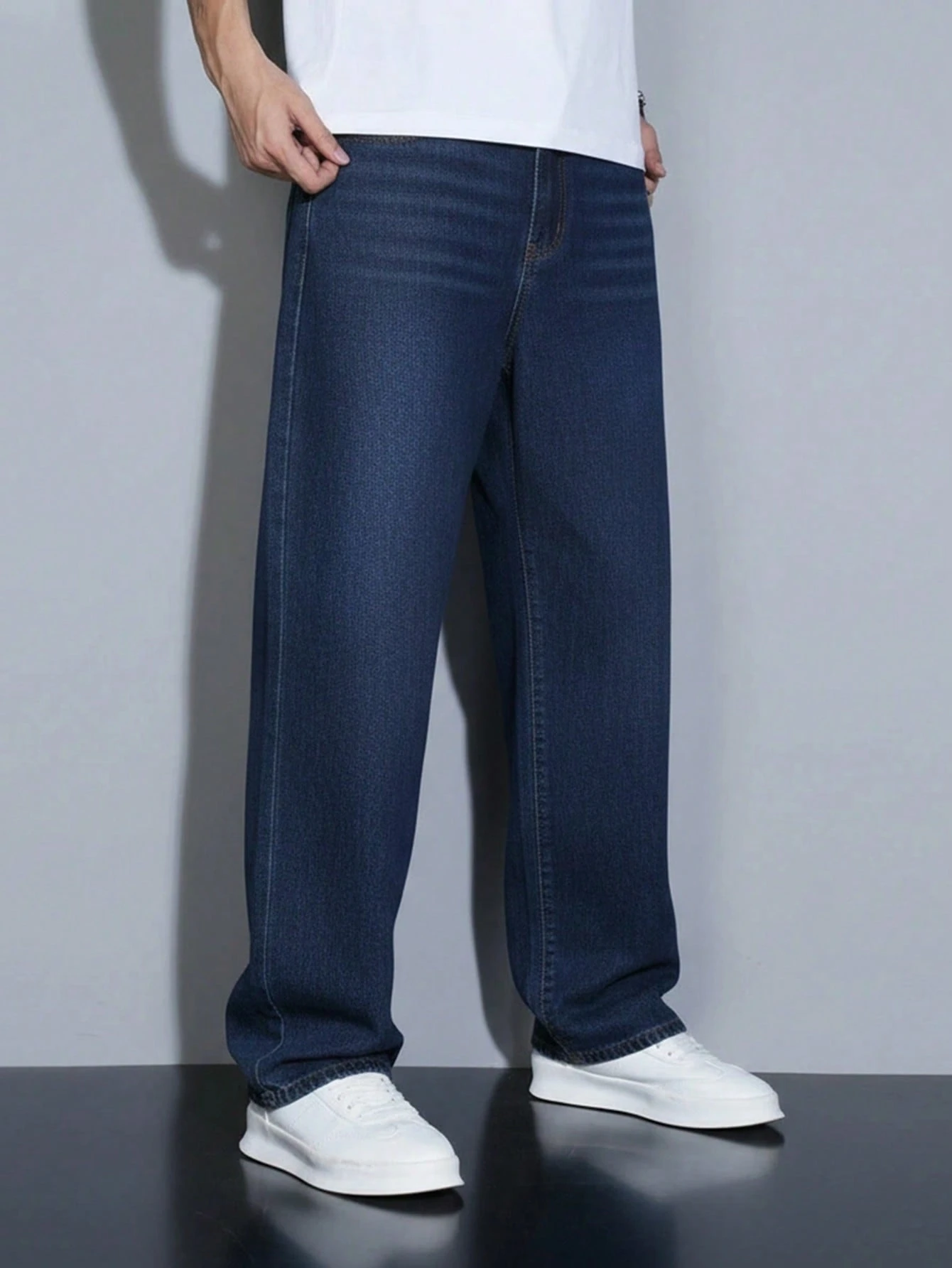 Manfinity Homme Jeans en denim à boutons avec poches, polyvalent et décontracté pour un — vue 9