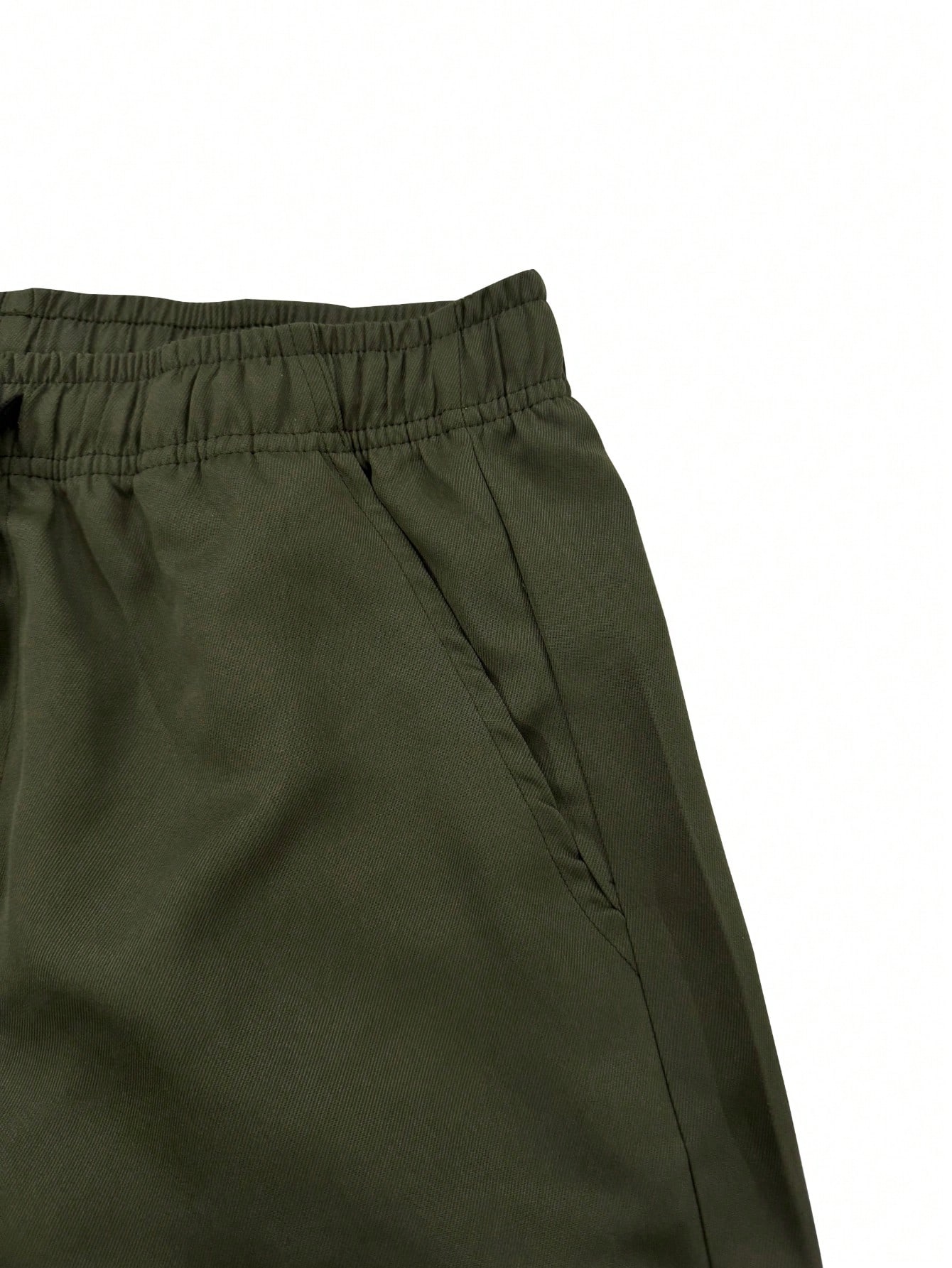 Pantalon cargo ample à taille élastique et poches rabattables pour hommes, couleur unie — vue 6