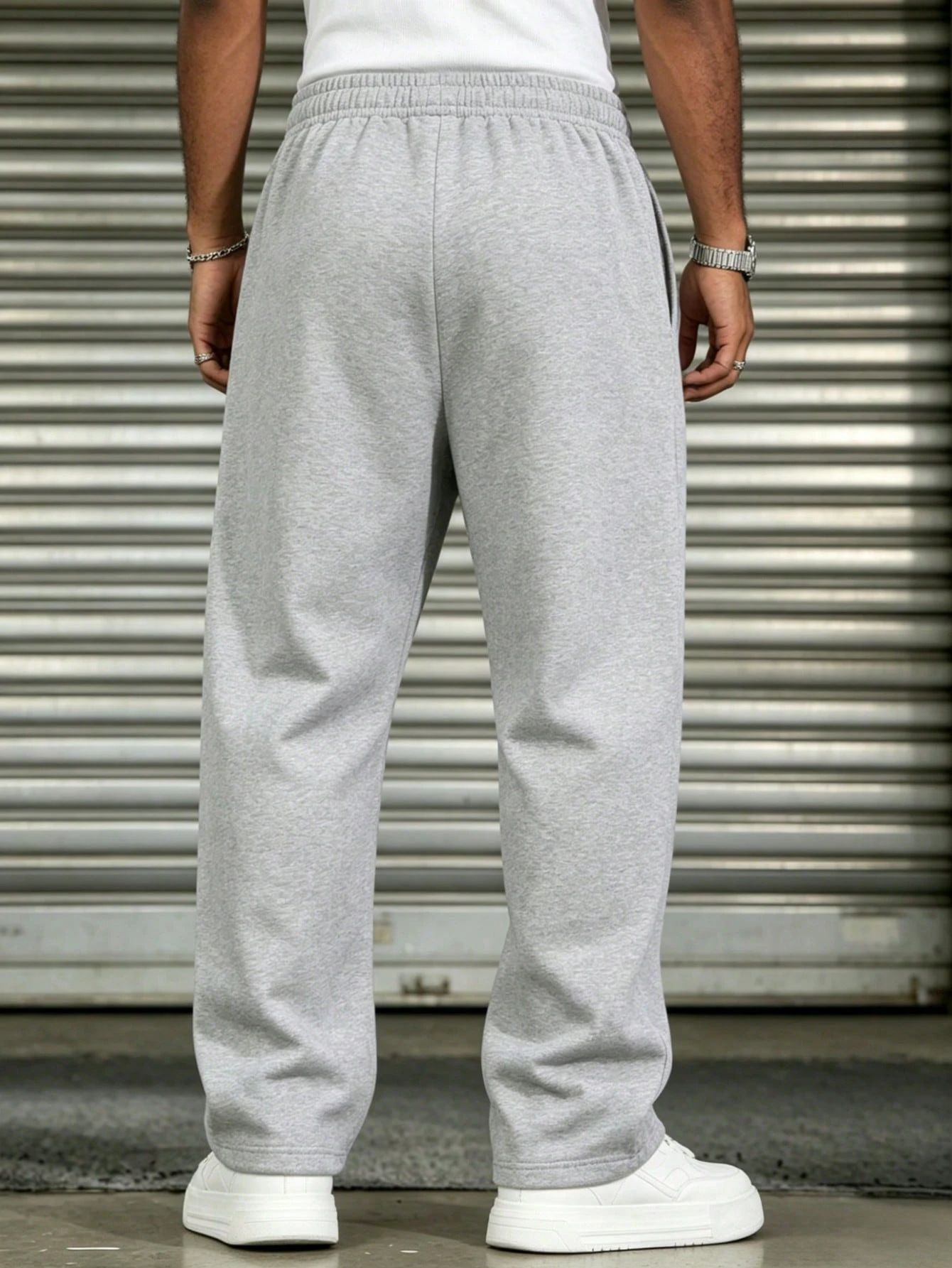 Cadeau de la Fête des Pères Pantalon en tricot minimaliste de couleur unie polyvalent — vue 3