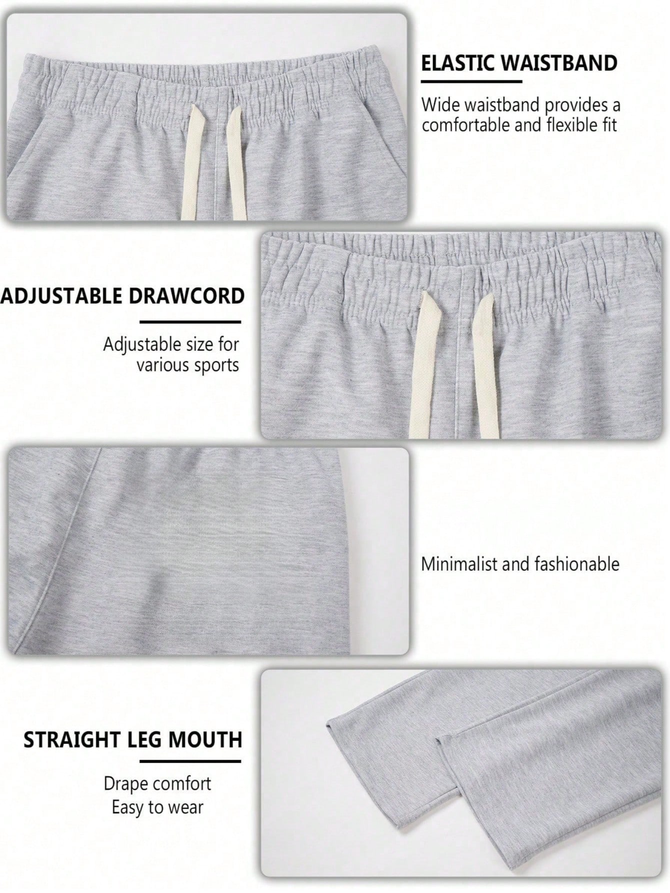Cadeau de la Fête des Pères Pantalon en tricot minimaliste de couleur unie polyvalent — vue 5