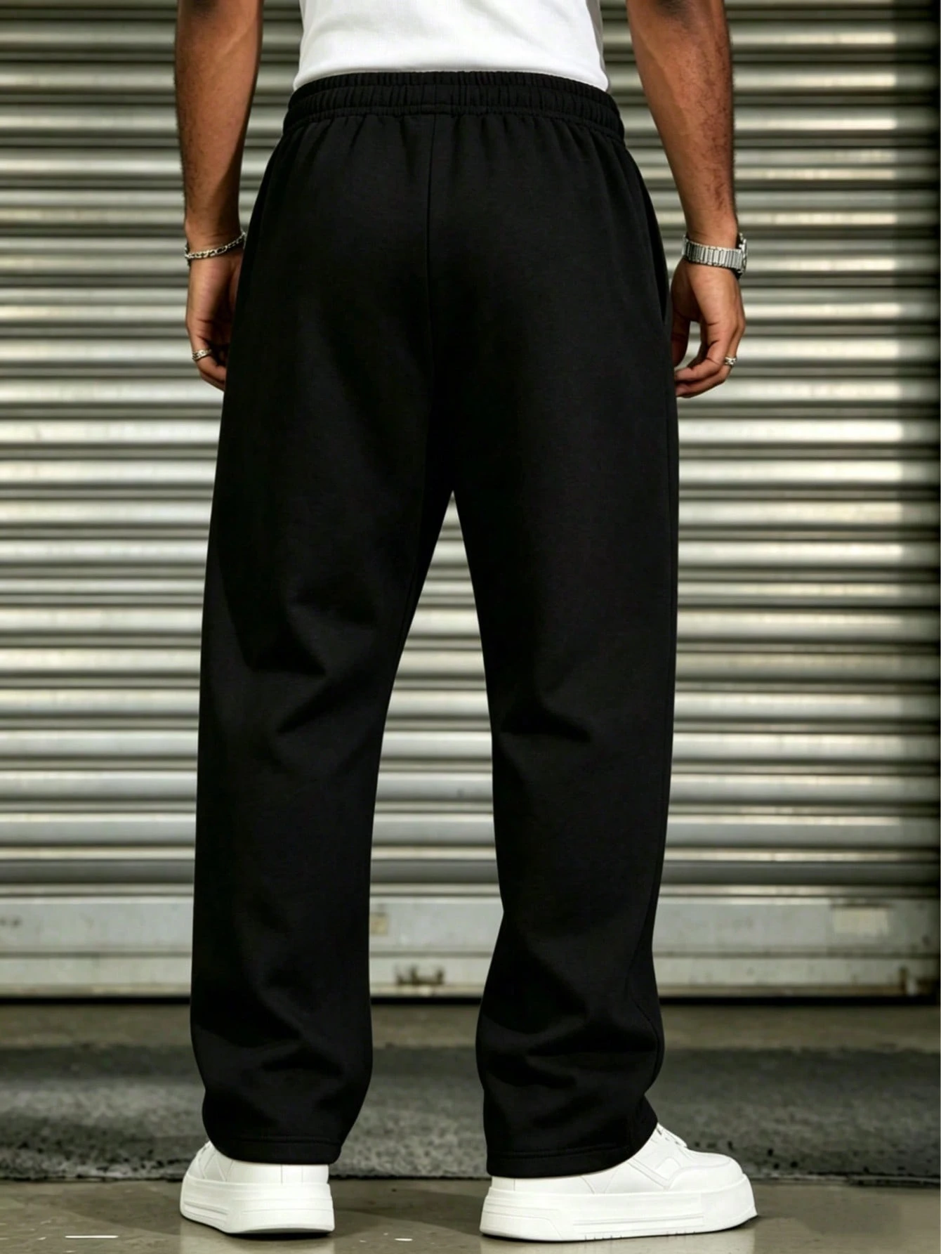 Cadeau de la Fête des Pères Pantalon en tricot minimaliste de couleur unie polyvalent — vue 8