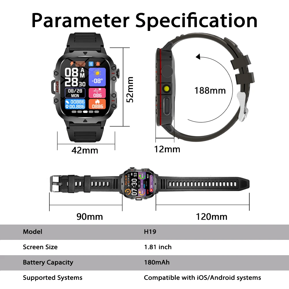Nouvelle montre connectée unisexe à écran tactile avec plusieurs modes sportifs, alertes — vue 8
