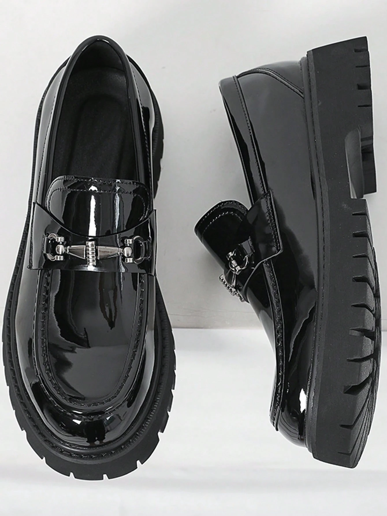 Chaussures formelles pour hommes, mocassins à enfiler à semelle épaisse, style — vue 11