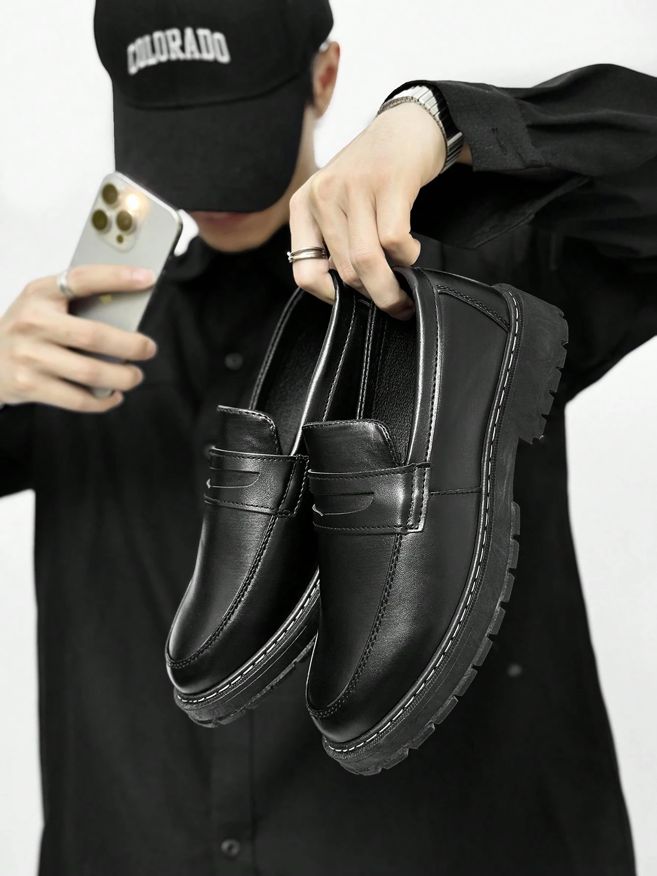 Chaussures habillées décontractées pour hommes à semelle épaisse - Chaussures habillées — vue 2