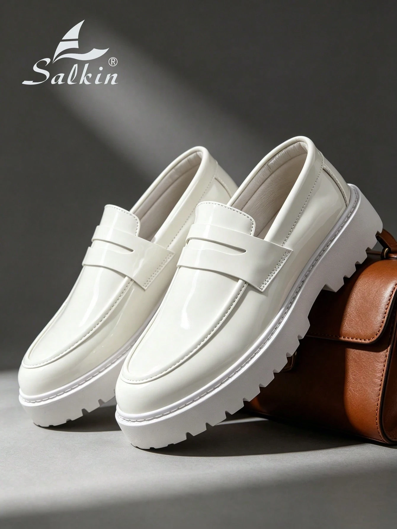 Salkin Nouvelles mocassins à enfiler de designer de mode pour hommes, chaussures sociales — vue 2