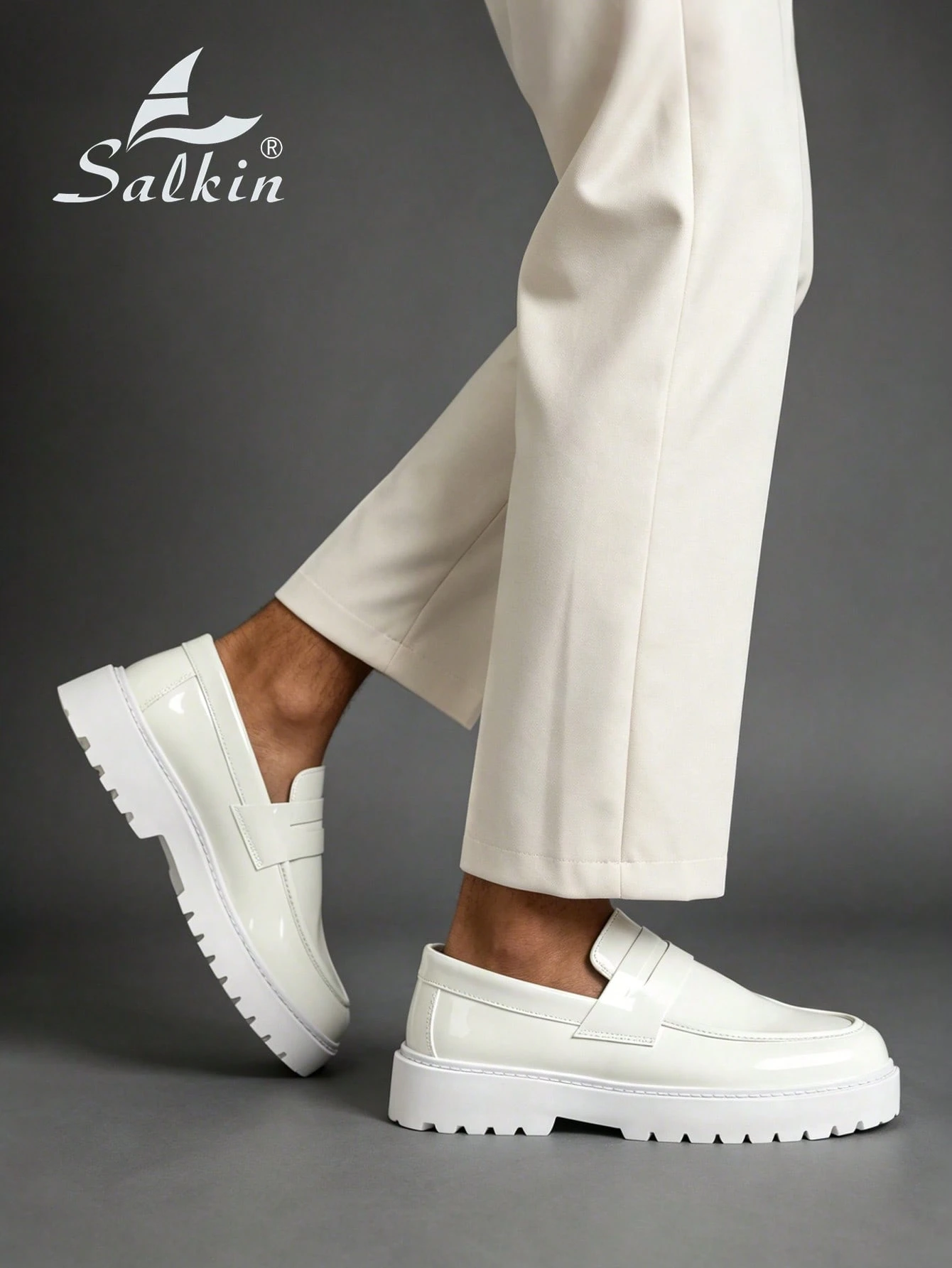 Salkin Nouvelles mocassins à enfiler de designer de mode pour hommes, chaussures sociales — vue 8