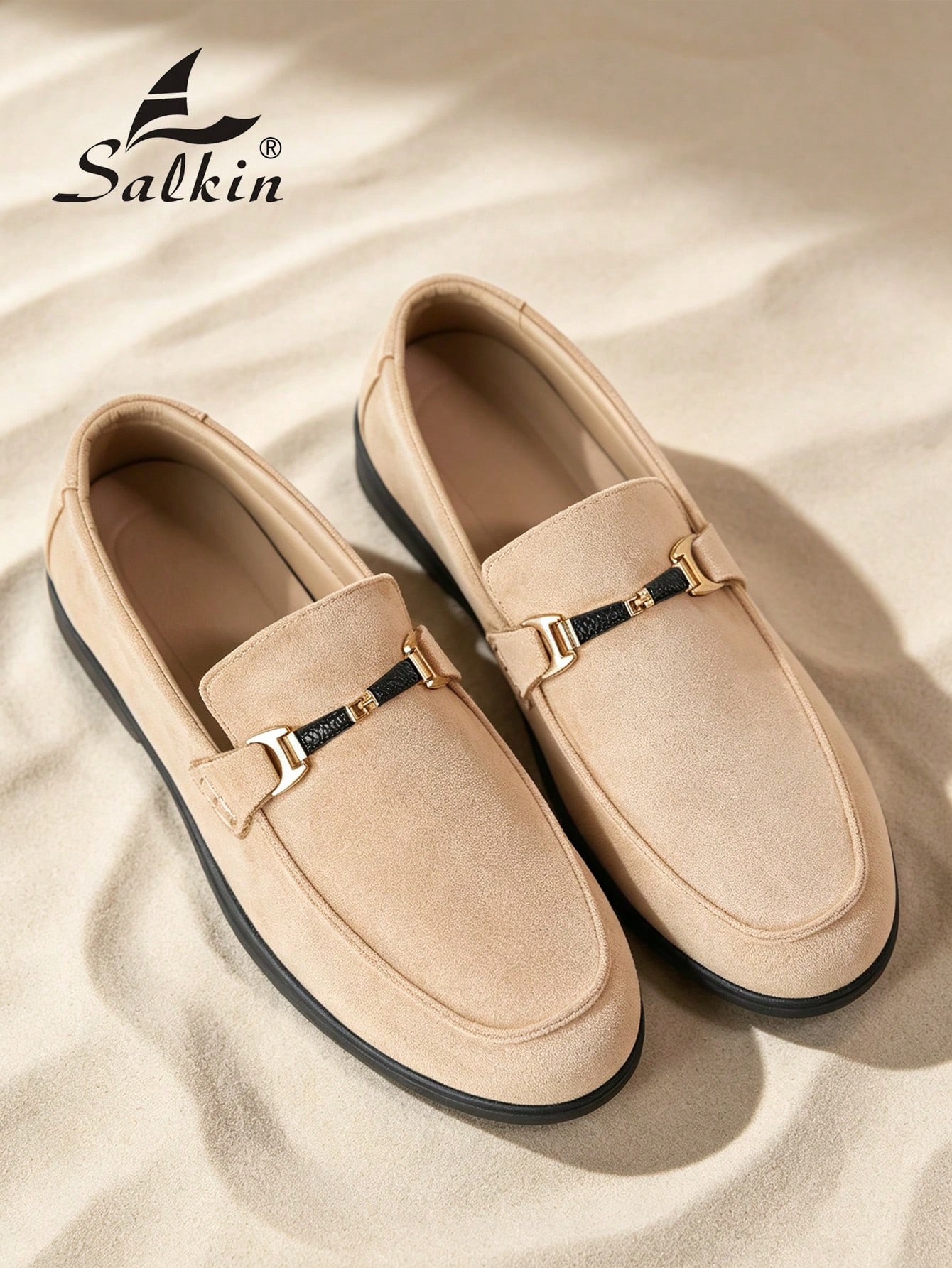 Salkin Mocassins Penny classiques de designer pour hommes, à enfiler, couleur unie, en — vue 12