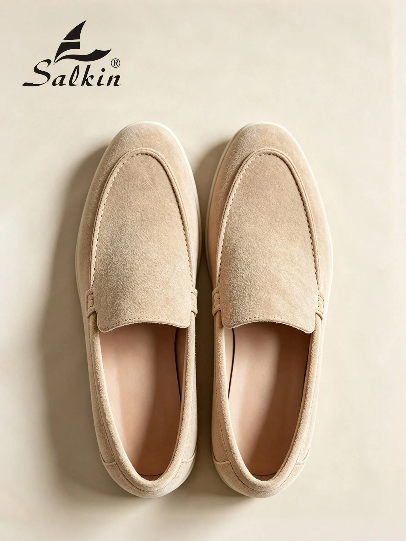 Salkin Mocassins Penny classiques de designer pour hommes, à enfiler, couleur unie, en — vue 16
