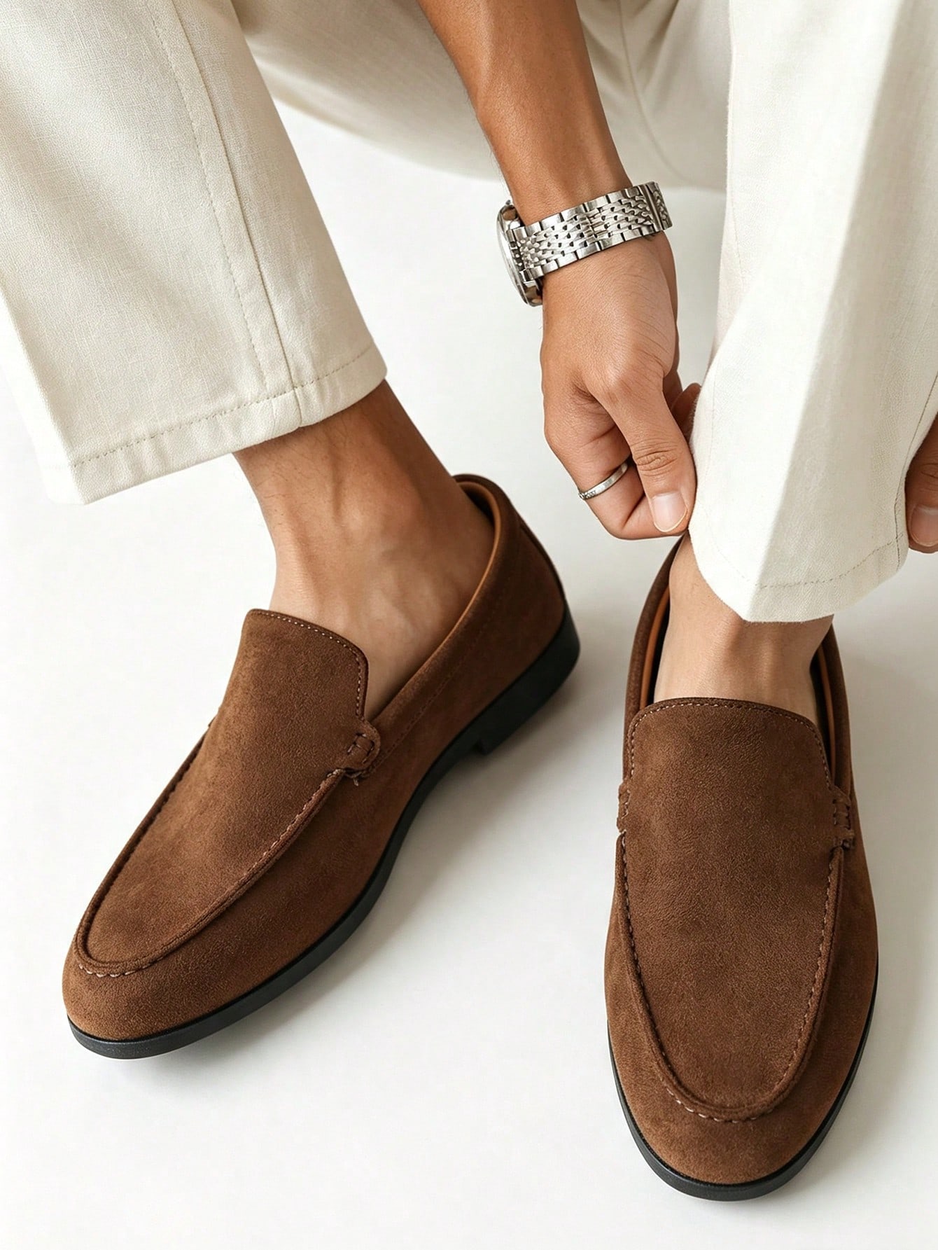 Salkin Mocassins Penny classiques de designer pour hommes, à enfiler, couleur unie, en — vue 20