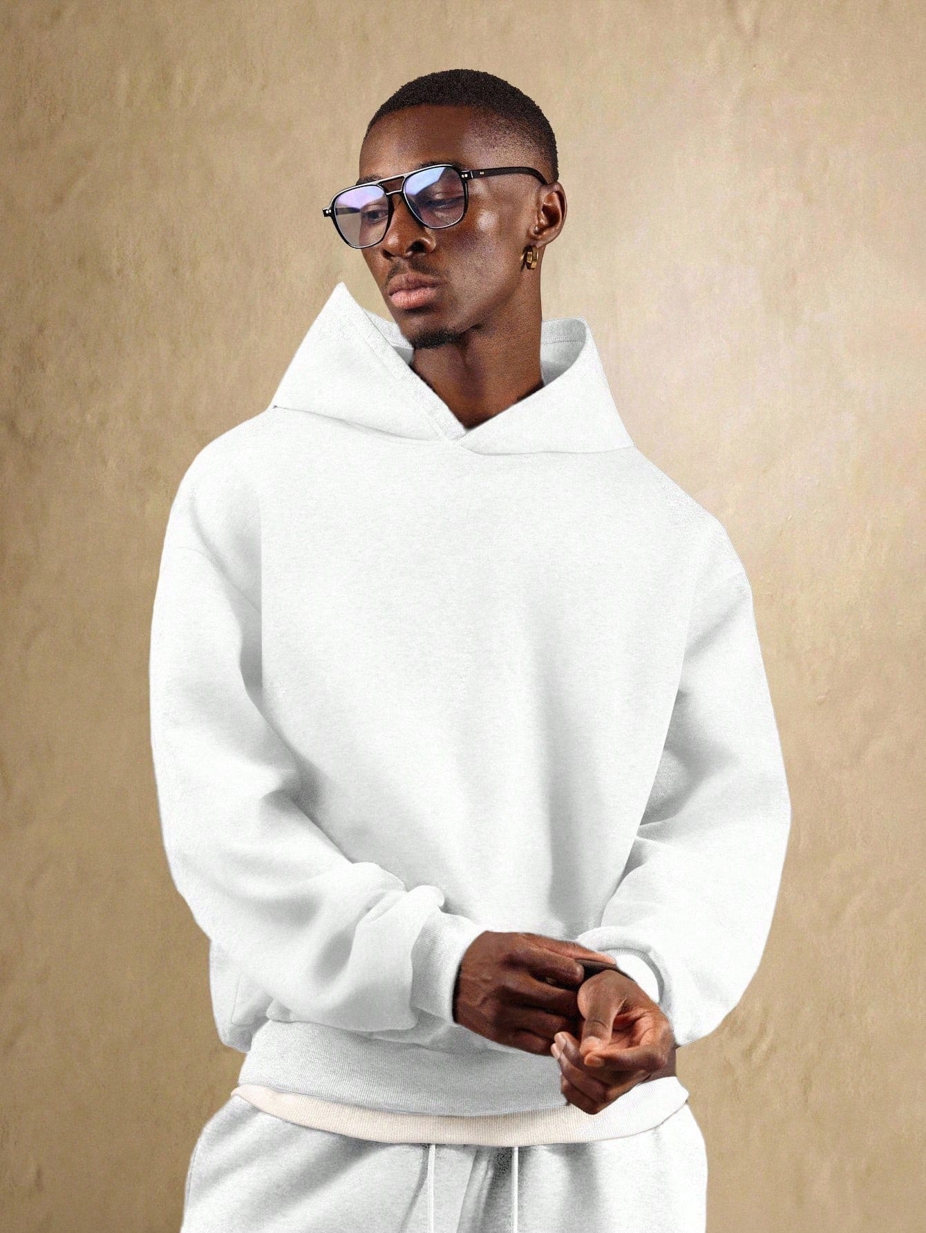SUMWON Sweat-shirt à capuche, Sweat-shirt-shirt vintage ample à col rond - Marron,