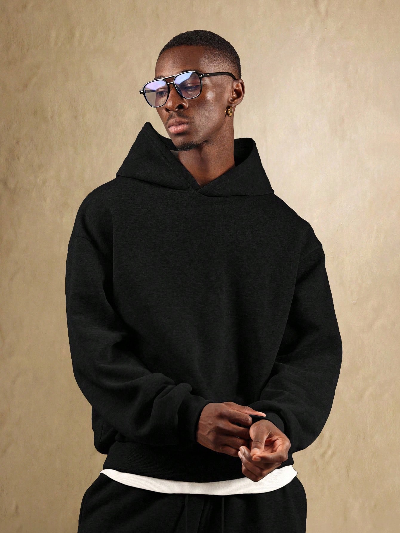 SUMWON Sweat-shirt à capuche, Sweat-shirt-shirt vintage ample à col rond - Marron, — vue 5