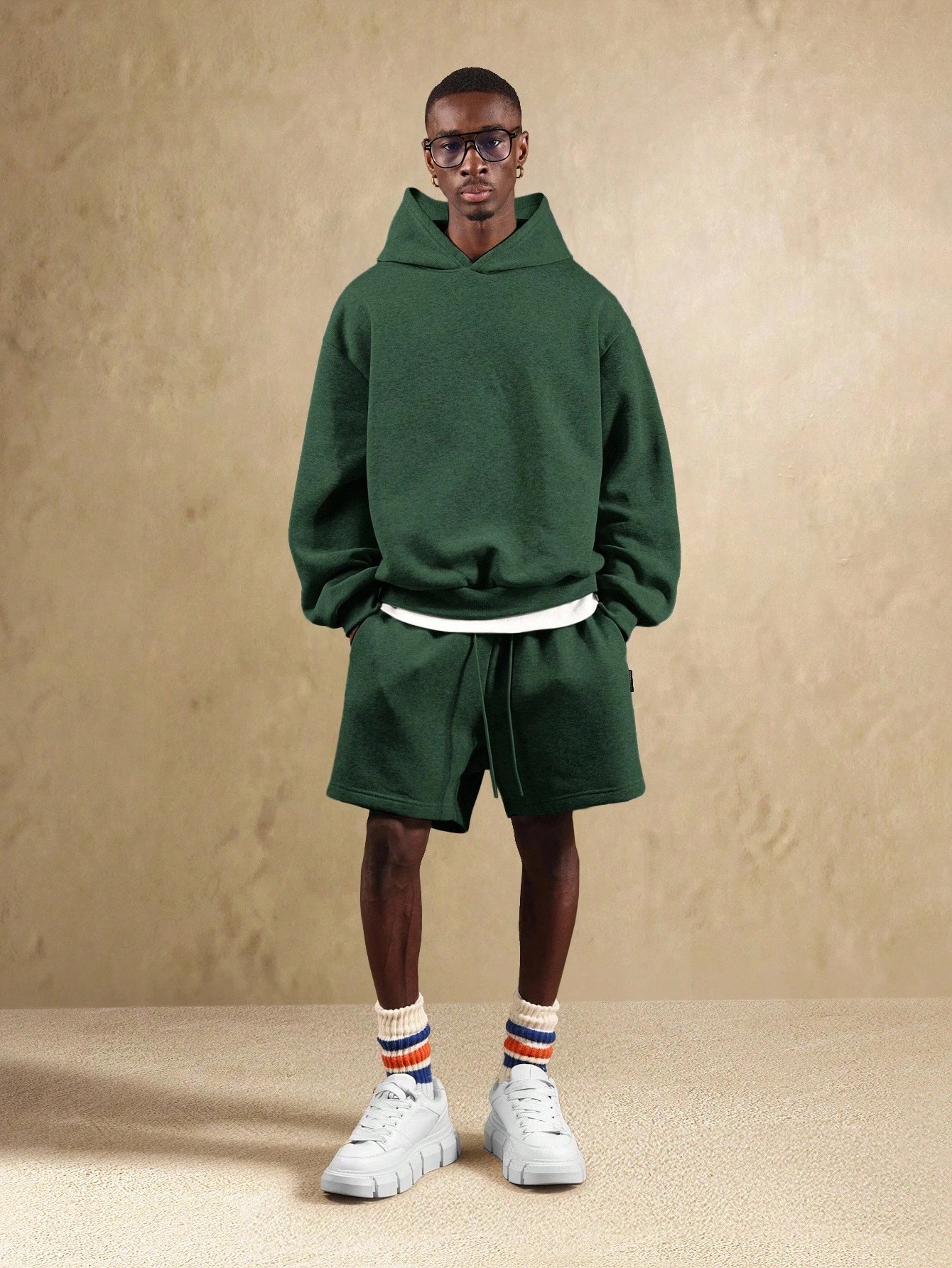 SUMWON Sweat-shirt à capuche, Sweat-shirt-shirt vintage ample à col rond - Marron, — vue 11