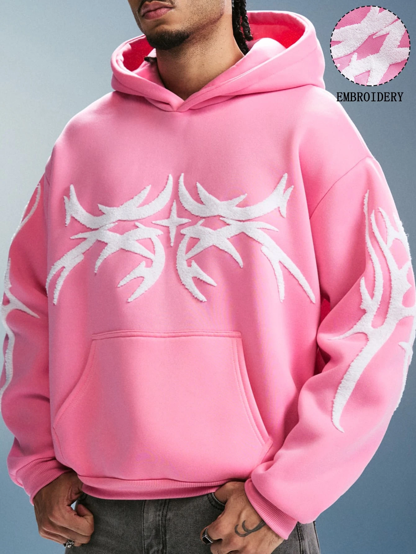 STYNVO sweat-shirt à capuche décontracté à manches longues avec poche et imprimé lettres — vue 14