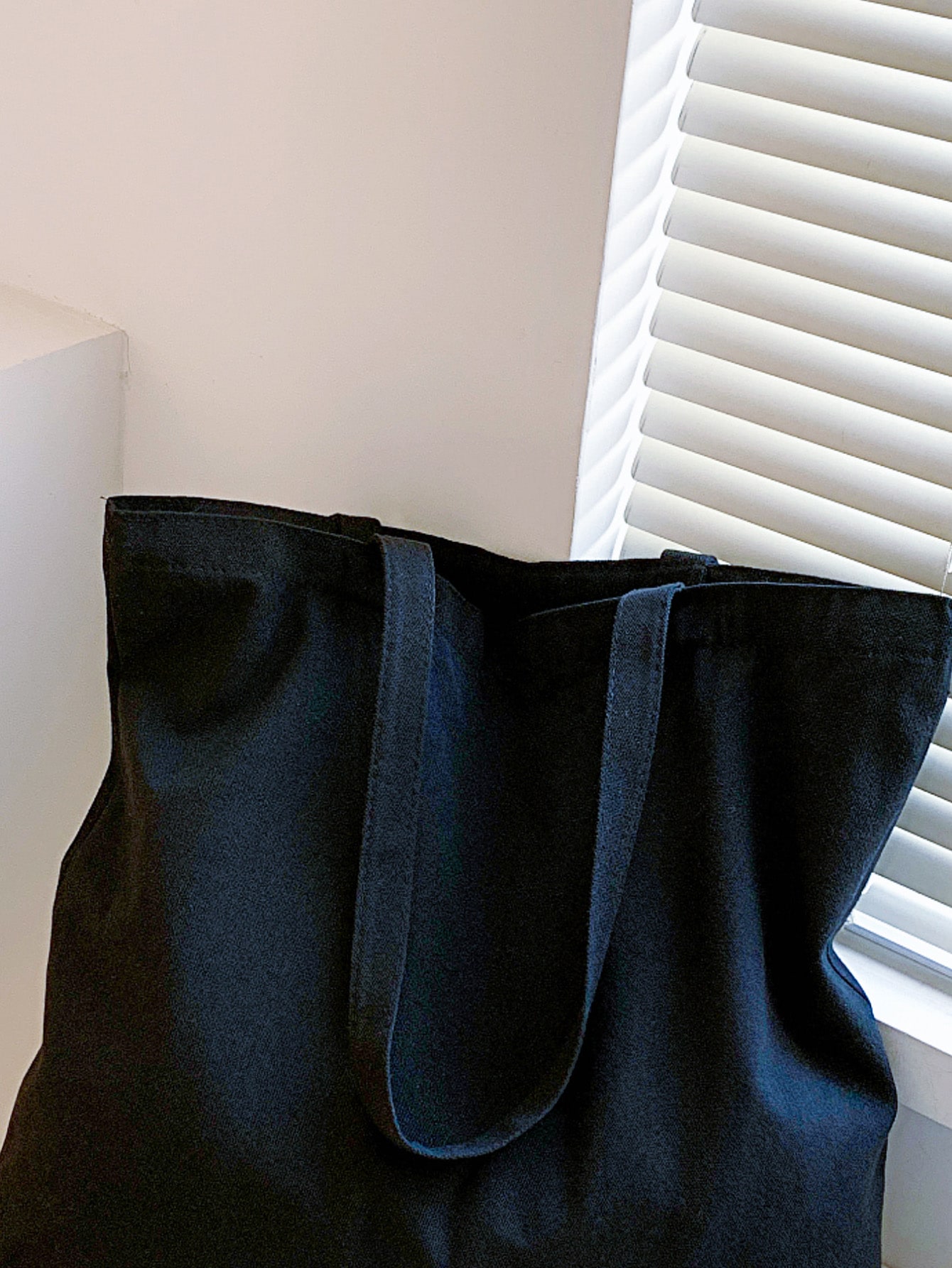 Sac fourre-tout en canevas réutilisable, grande capacité, design minimaliste décontracté, — vue 8