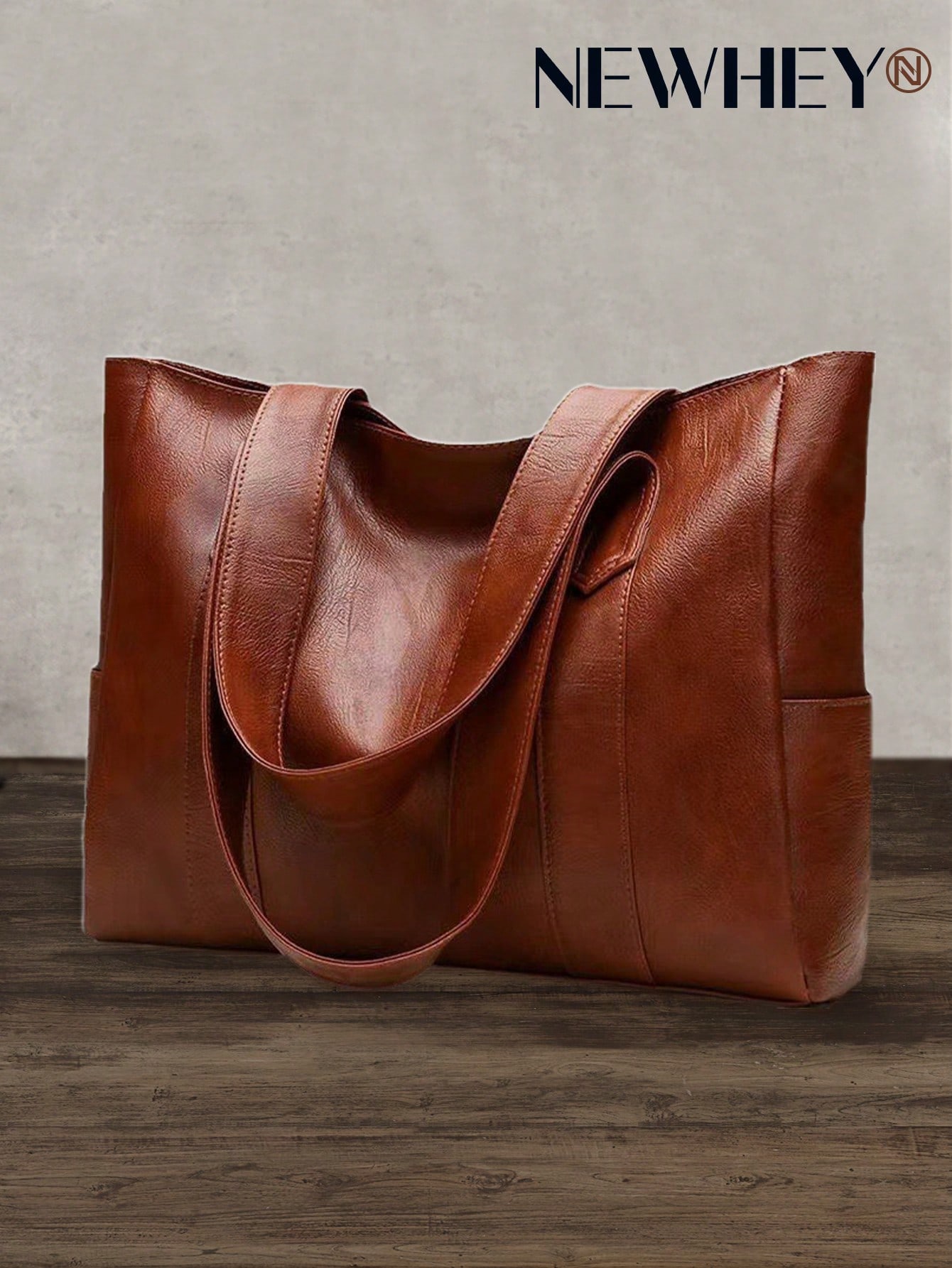 NEWHEY Petit sac à main minimaliste pour hommes - Sac fourre-tout en PU, sac de travail — vue 10