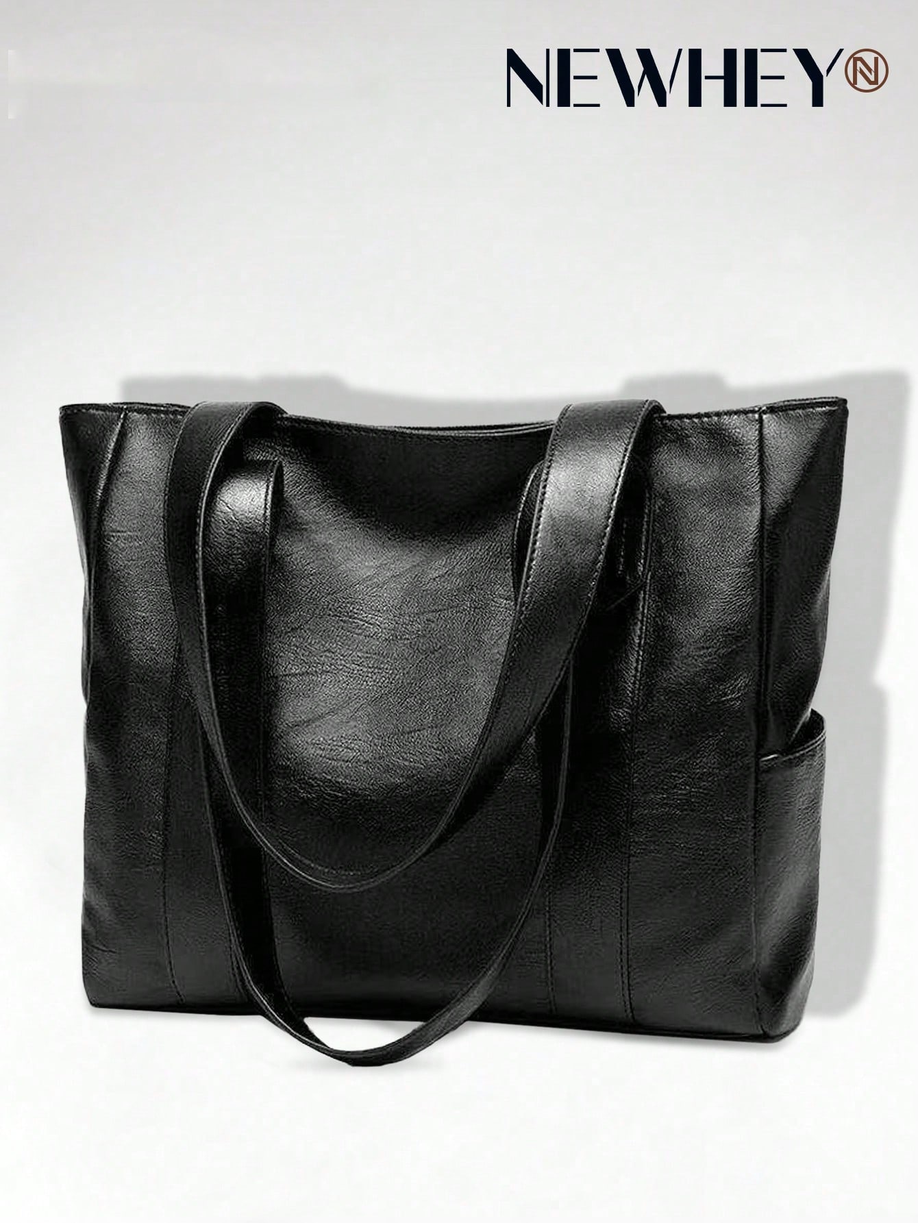 NEWHEY Petit sac à main minimaliste pour hommes - Sac fourre-tout en PU, sac de travail — vue 9
