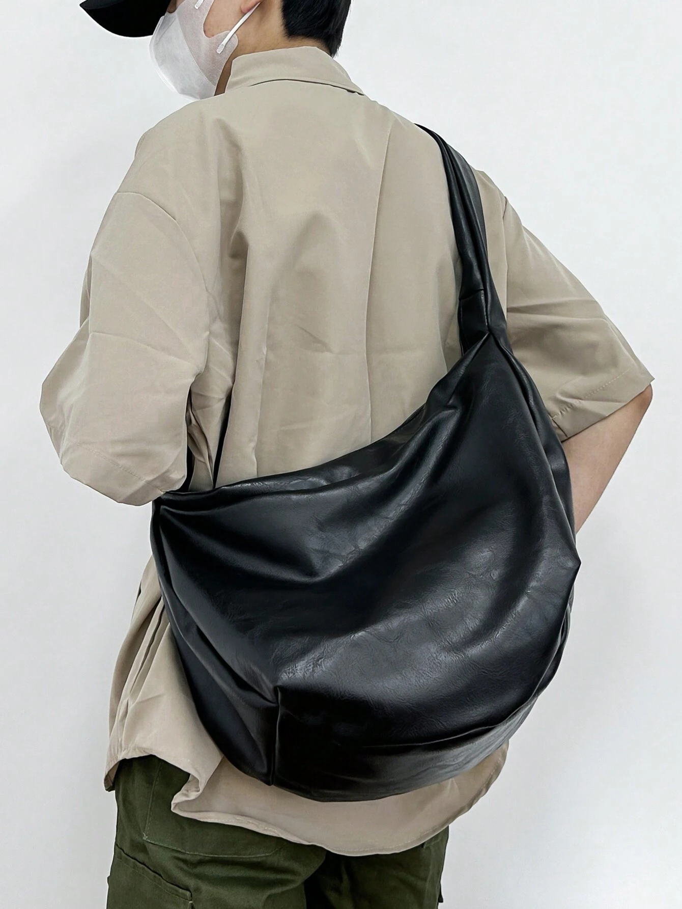 Sac bandoulière vintage décontracté à la mode, grande capacité, sac fourre-tout hobo à — vue 12