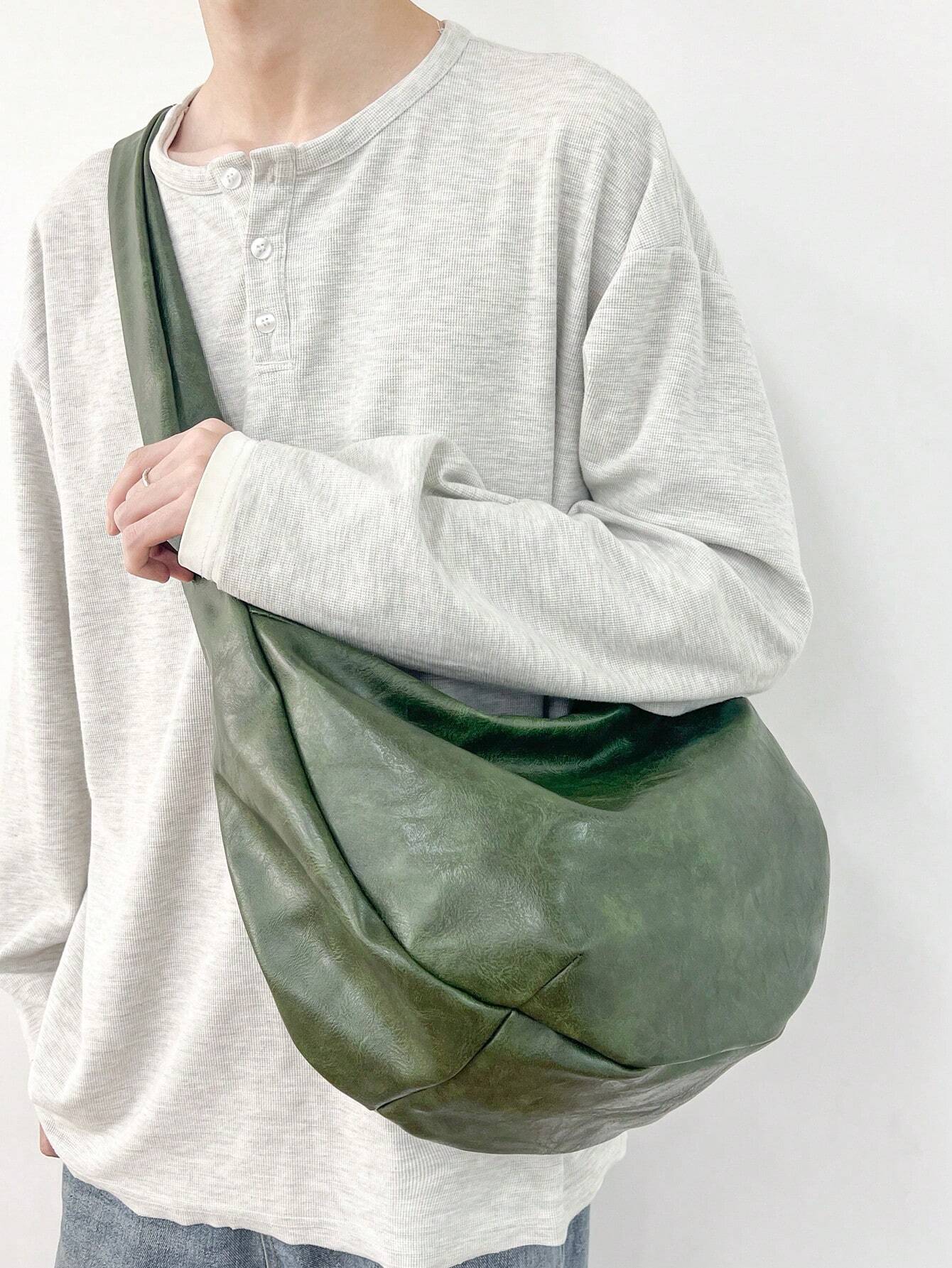 Sac bandoulière vintage décontracté à la mode, grande capacité, sac fourre-tout hobo à — vue 19