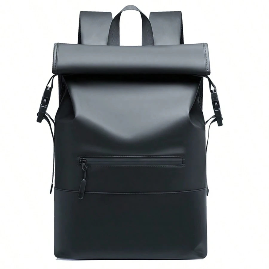 Nouveau sac à dos noir imperméable avec rabat pour hommes, sac pour ordinateur portable — vue 13
