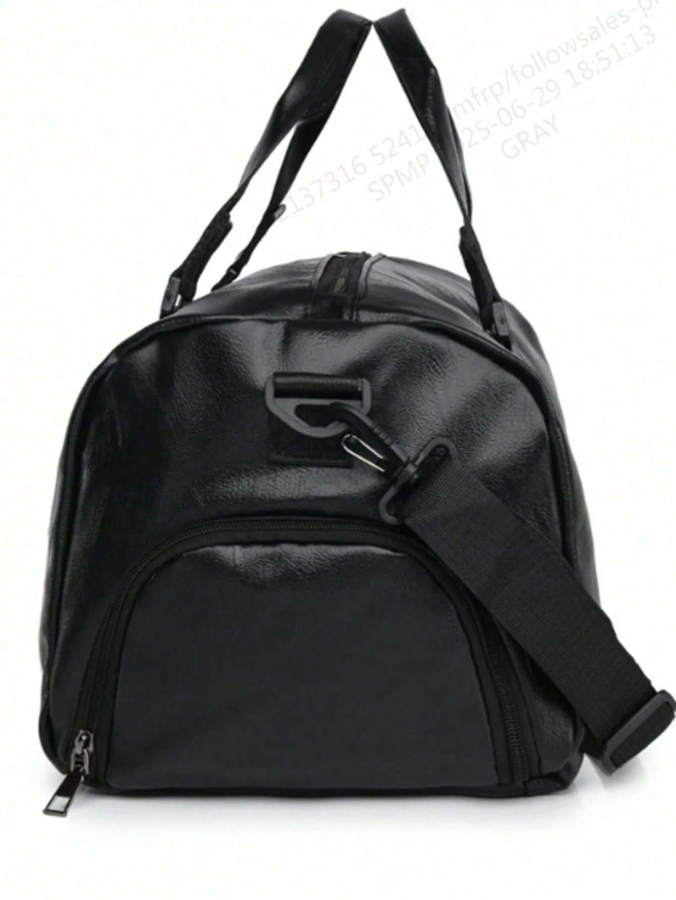 Grand sac de voyage en cuir PU de couleur unie avec compartiment à chaussures, — vue 3