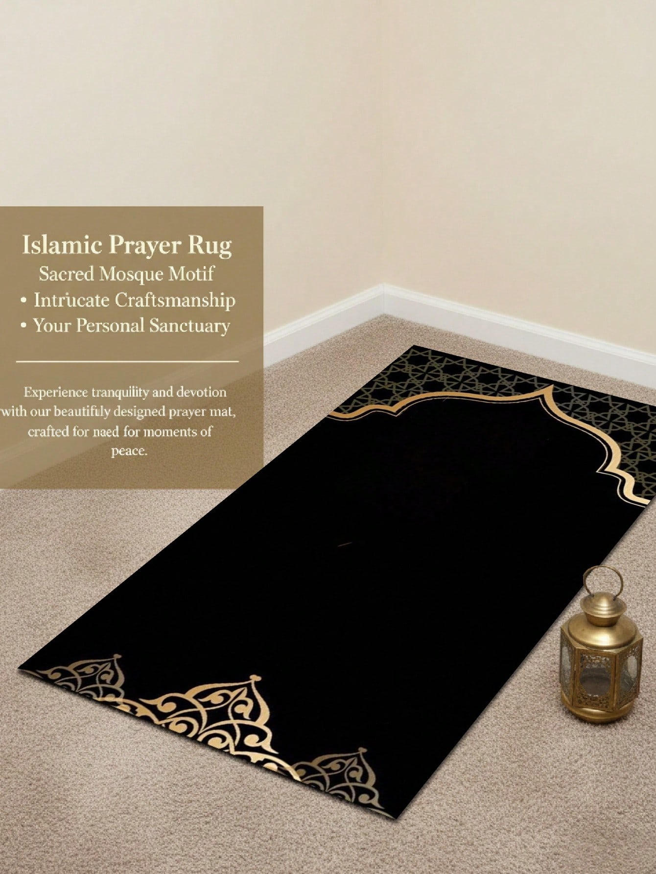 Tapis de prière, design minimaliste, doux et lavable, convient aux lieux religieux et à — vue 3