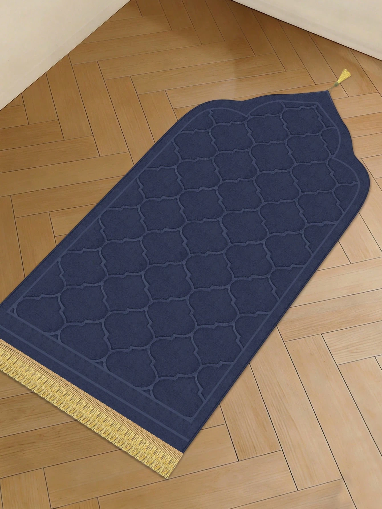 Tapis de prière musulman en flanelle noire, tapis de prière épais en mousse douce avec — vue 5