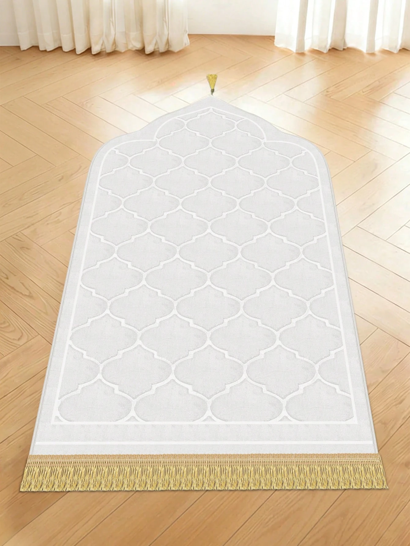 Tapis de prière musulman en flanelle noire, tapis de prière épais en mousse douce avec — vue 9
