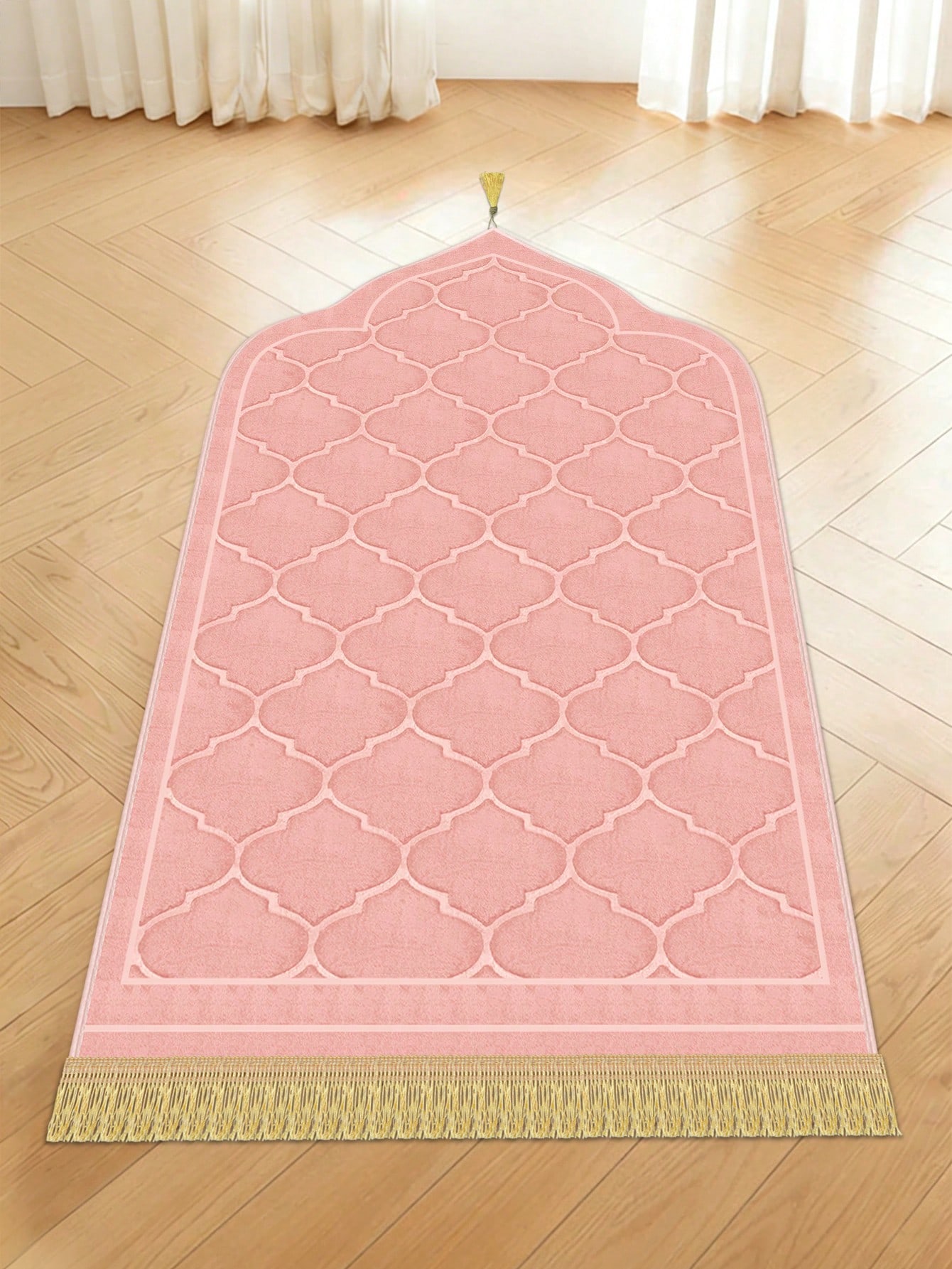 Tapis de prière musulman en flanelle noire, tapis de prière épais en mousse douce avec — vue 7