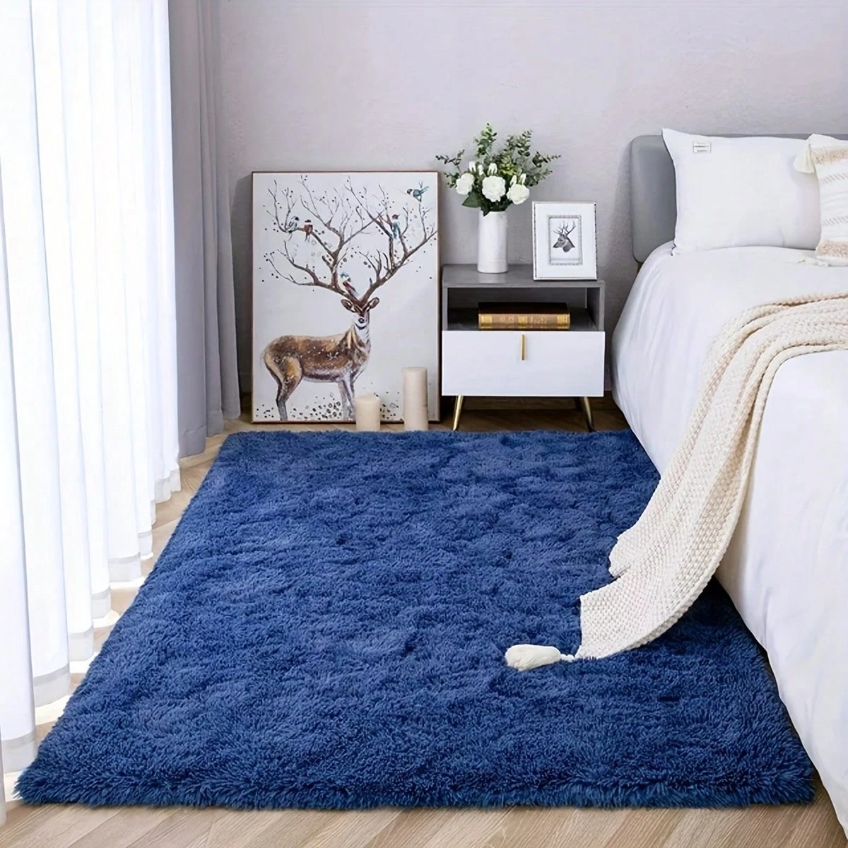 Tapis Tie-Dye, Tapis en peluche de polyester moderne, Décoration de la maison et de la — vue 5