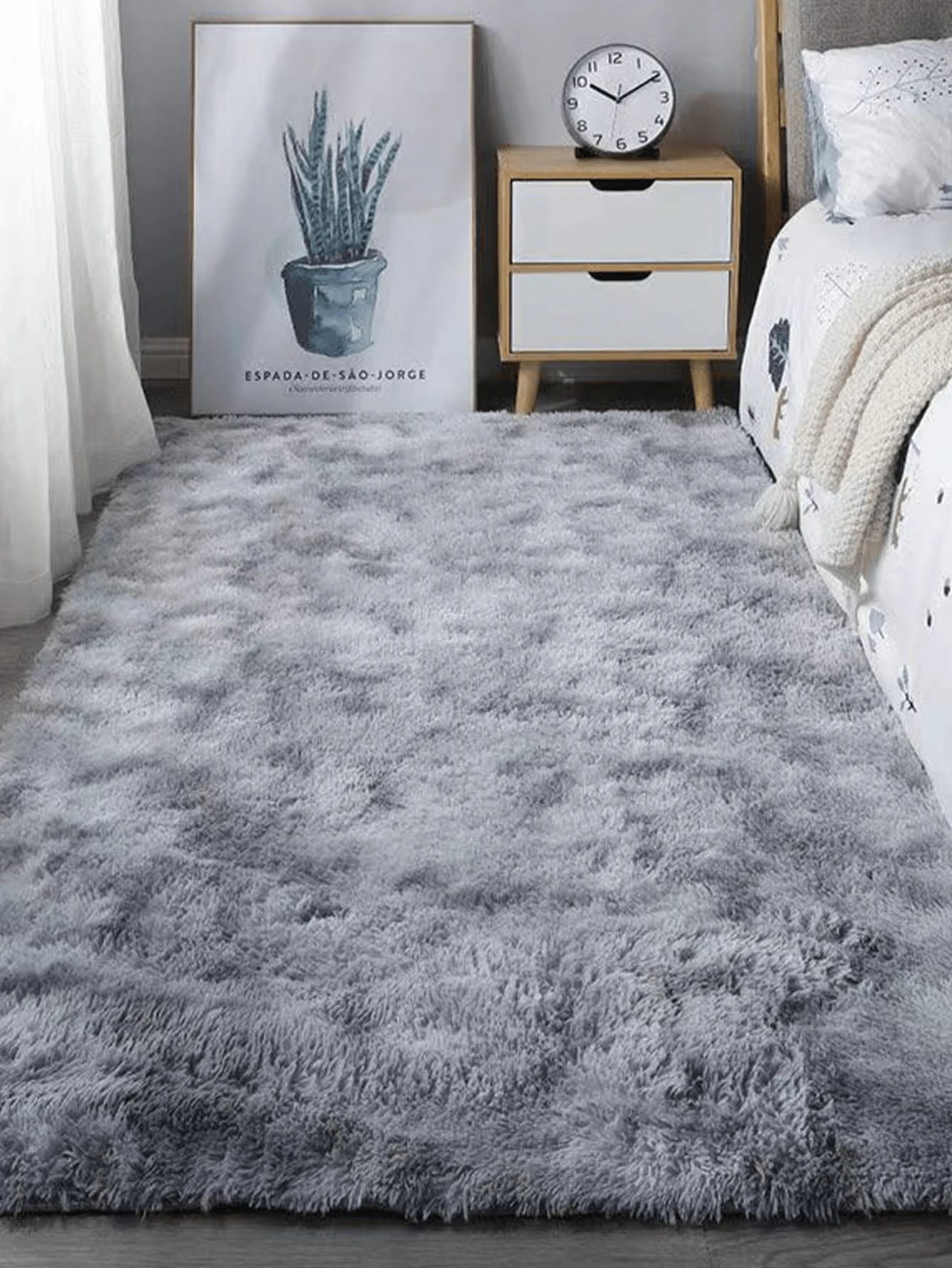 Tapis Tie-Dye, Tapis en peluche de polyester moderne, Décoration de la maison et de la
